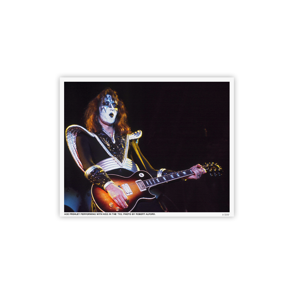 ACE FREHLEY X GOLDMINE BUNDLE - GOLDMINE SPRING 2024 ISSUE W/ NUMBERED 8X10" IN NUMBERED SLIPCASE & '10,000 VOLTS' LP (Transparent Red & Blue w/ Silver & Black Splatter Vinyl)