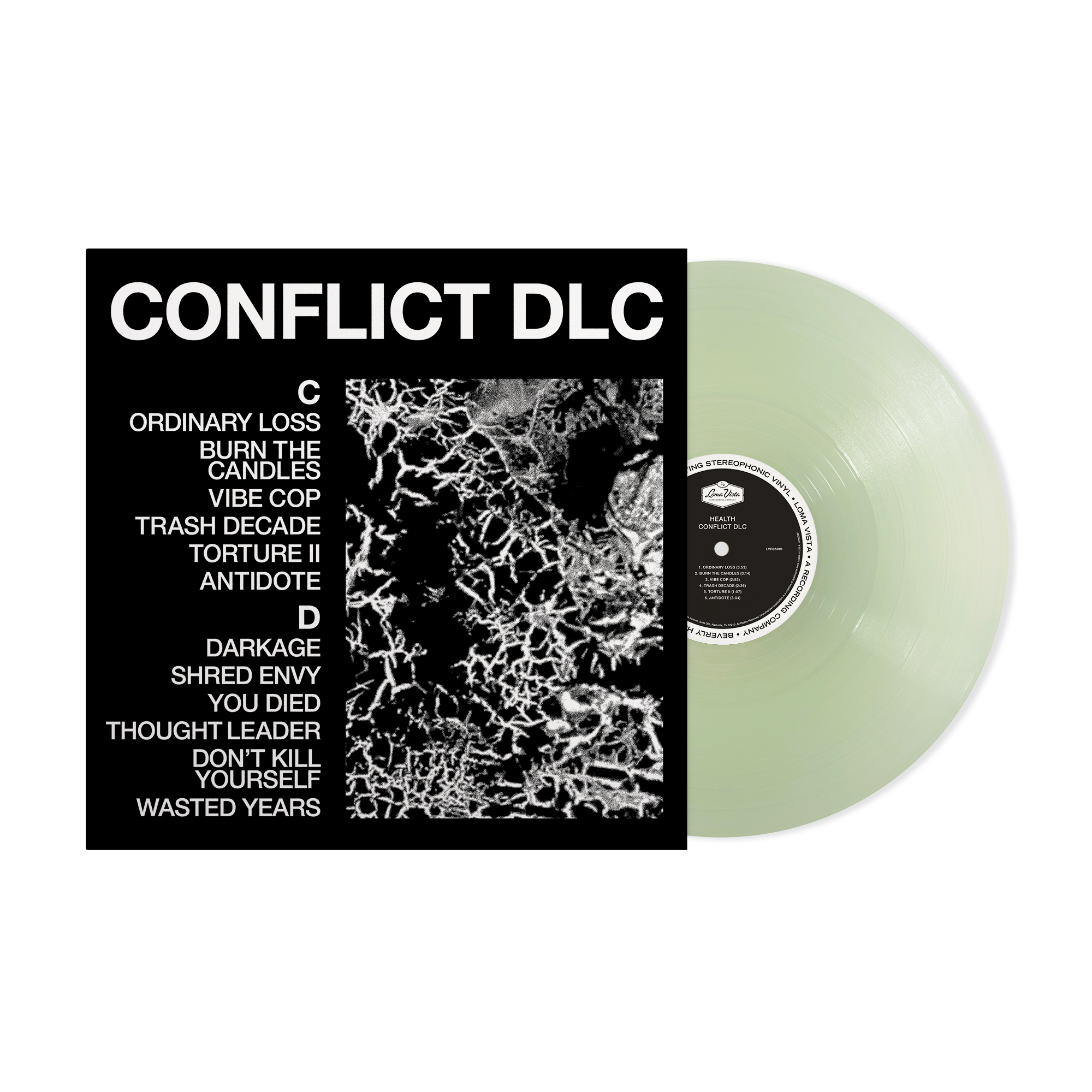 HEALTH ‘CONFLICT DLC’ LP (Exclusive – Limited to 400, Coke Bottle Clear Vinyl)