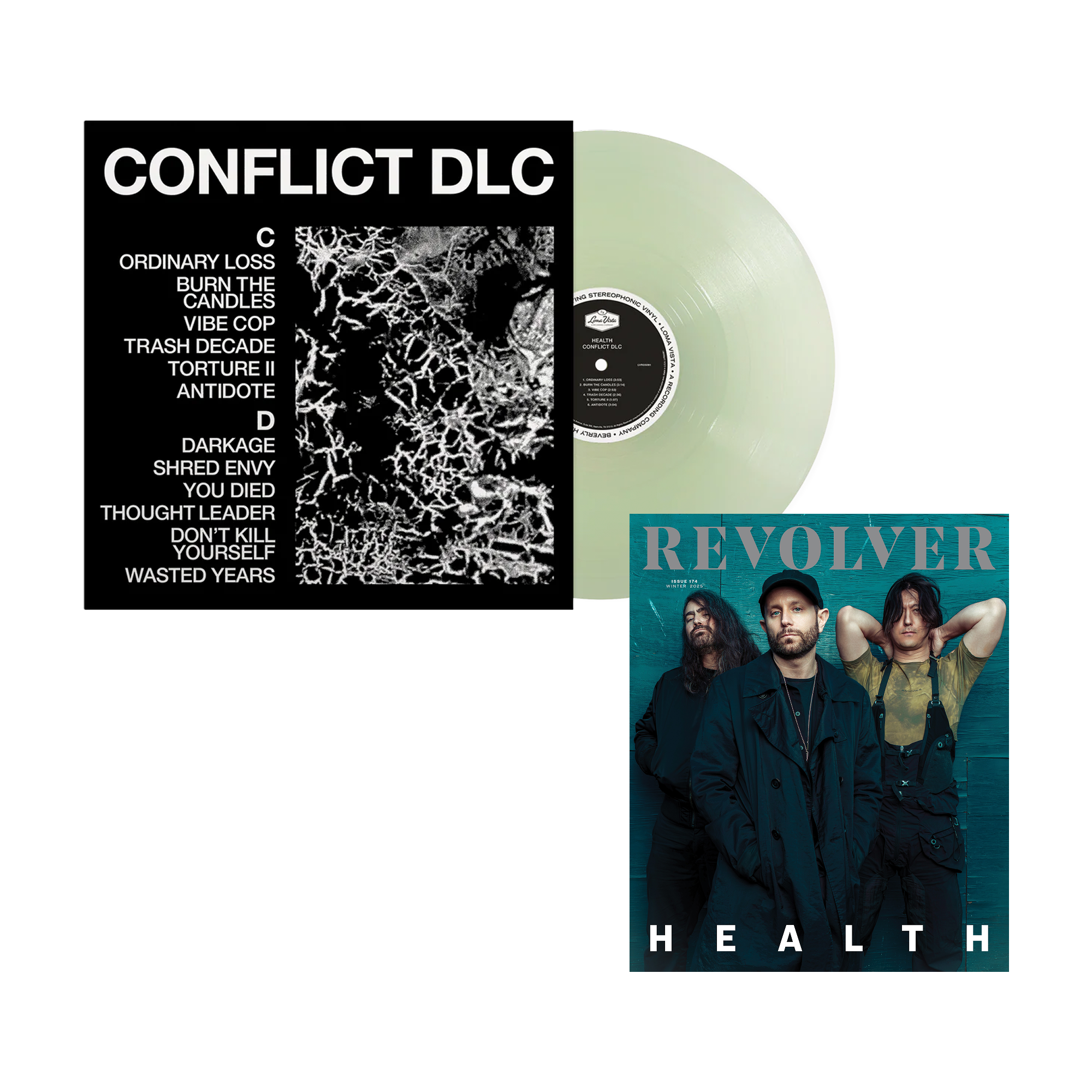 HEALTH ‘CONFLICT DLC’ LP (Exclusive – Limited to 400, Coke Bottle Clear Vinyl) + REVOLVER WINTER ISSUE