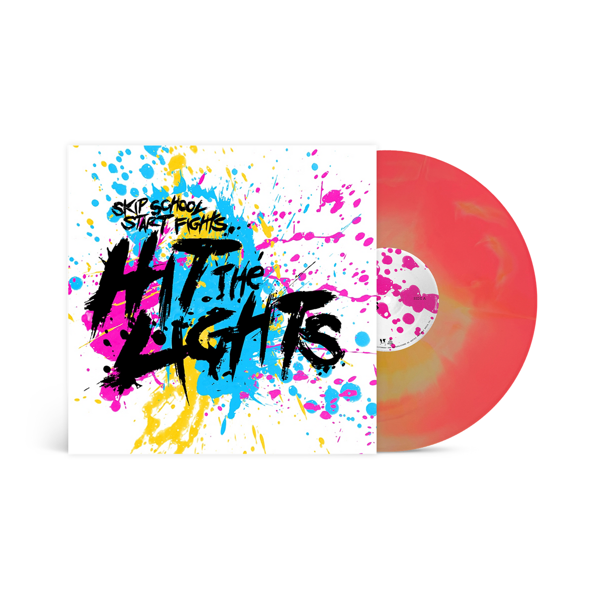 HIT THE LIGHTS ‘SKIP SCHOOL, START FIGHTS’ LP (Limited Edition – Only 300 Made, White, Yellow & Pink Starburst Vinyl)