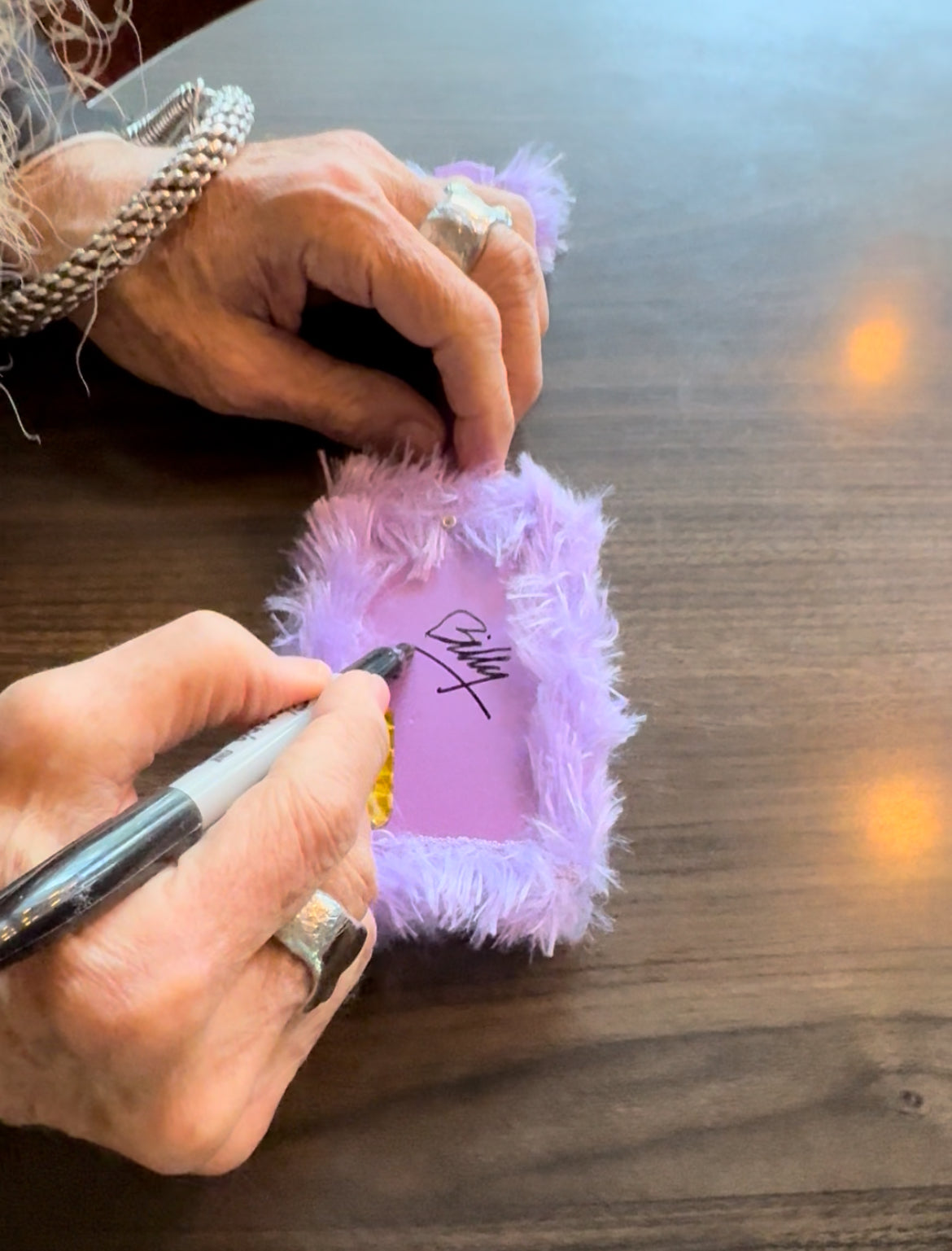 BILLY F GIBBONS AUTOGRAPHED "PURPLE FUR" MINI GUITAR MODEL LIMITED - ONLY 50 LEFT
