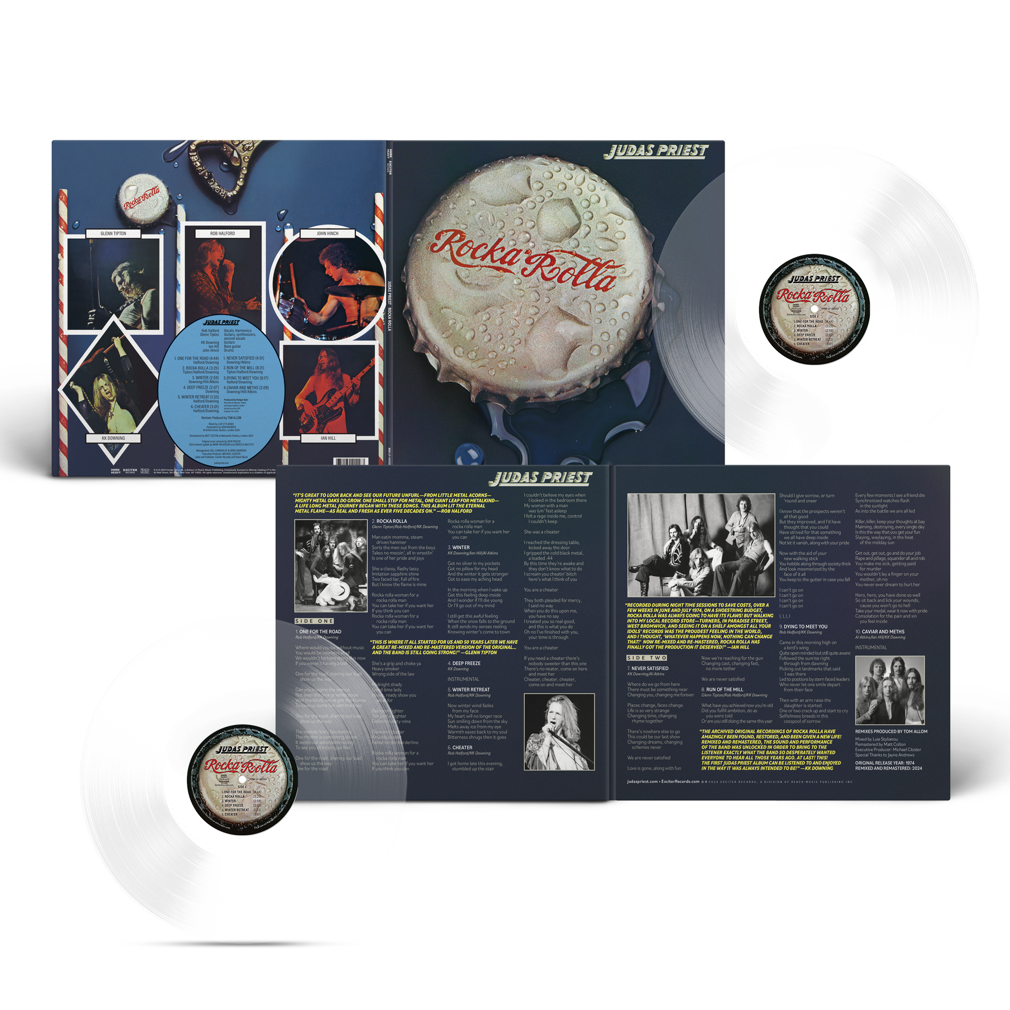 JUDAS PRIEST 'ROCKA ROLLA' 50TH ANNIVERSARY LP (Glass Clear Vinyl)