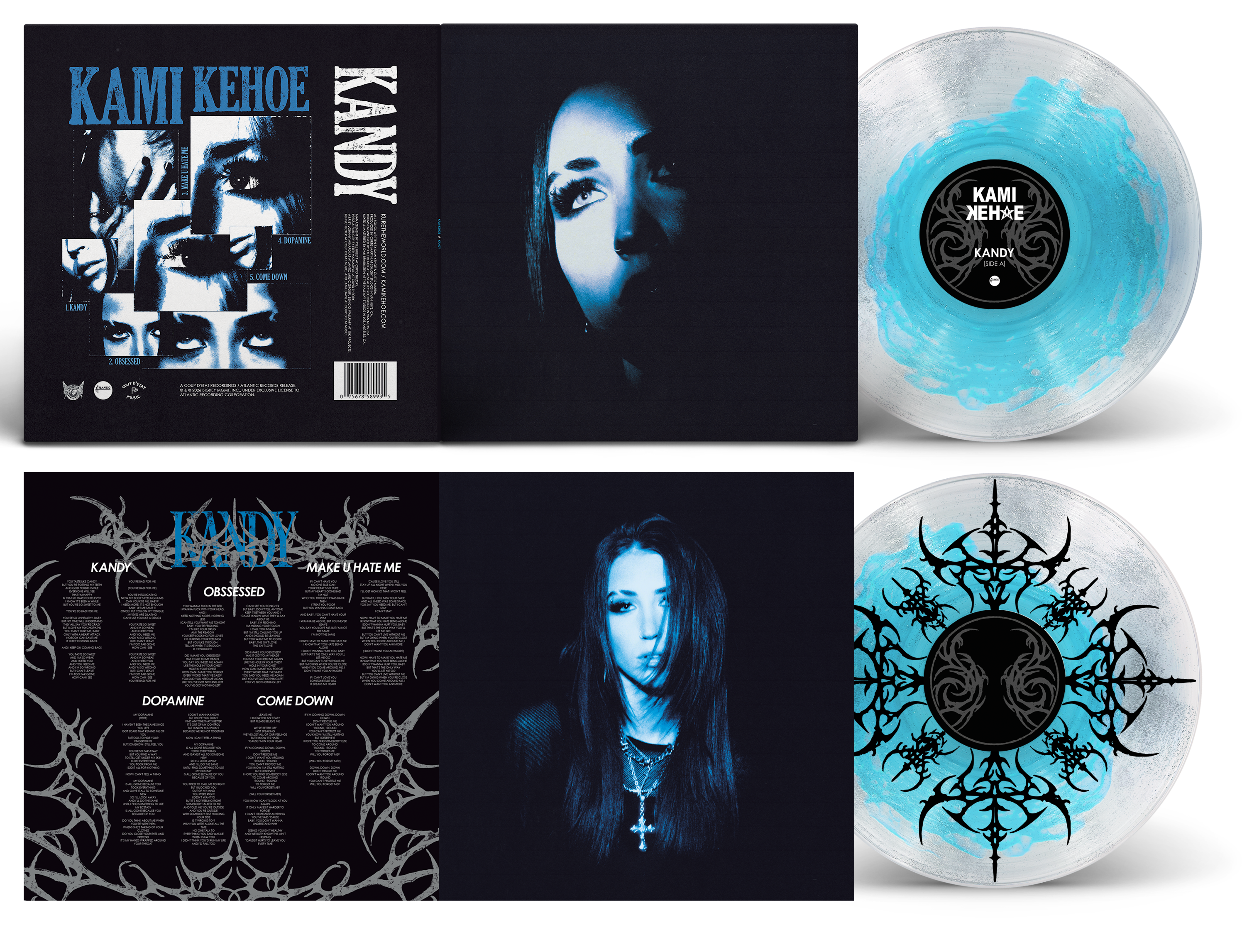 KAMI KEHOE 'KANDY' EP (Exclusive – Only 500 Made, Blue & Silver Sparkle w/ Silk Screen B-Side Vinyl)