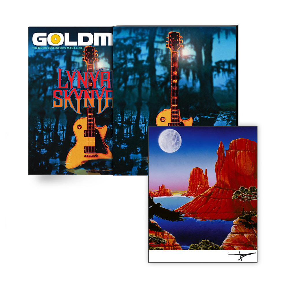 GOLDMINE MAGAZINE: FALL 2023 ISSUE ALT COVER FEATURING LYNYRD SKYNYRD - HAND-NUMBERED SLIPCASE + 8"x 8" ALBUM COVER HIGH QUALITY ART PRINT HAND-SIGNED BY IOANNIS