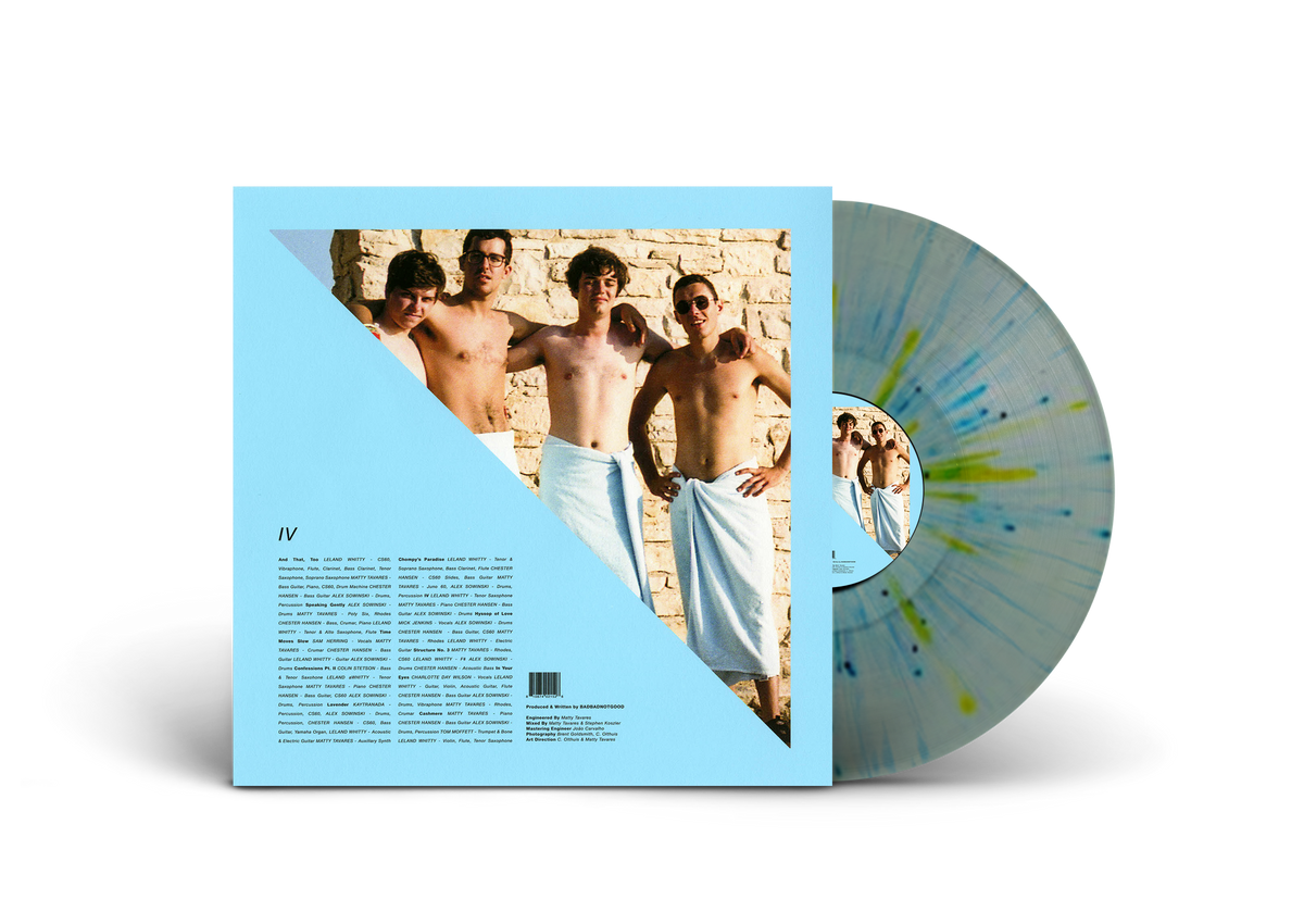 BADBADNOTGOOD 'IV' LP (Limited Edition – Only 500 made, Coke Bottle Clear w/ Canary Yellow and Light Blue Splatter Vinyl)