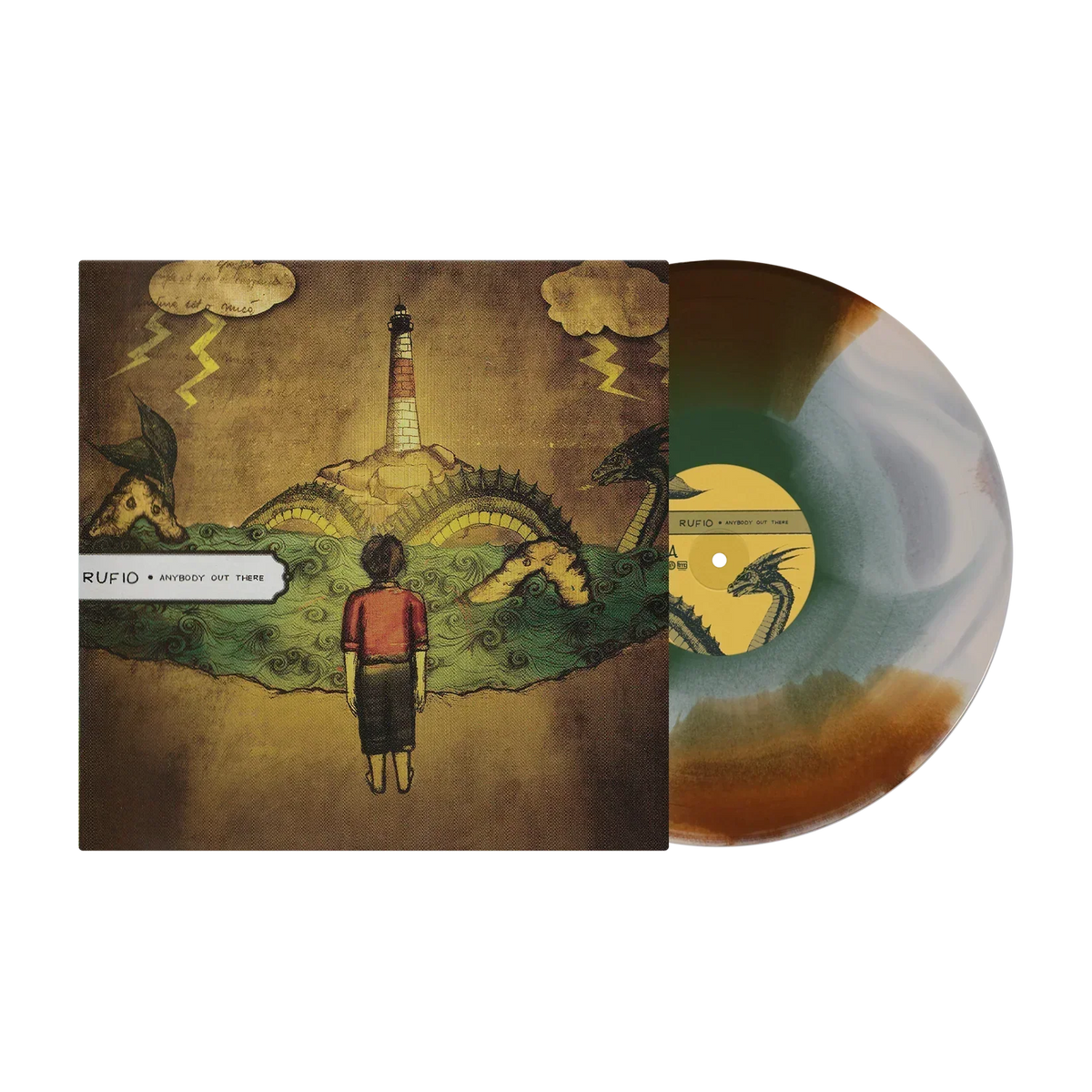RUFIO 'ANYBODY OUT THERE' LP (3 Color A Side/B Side Brown/Bone/Olive Green Vinyl)
