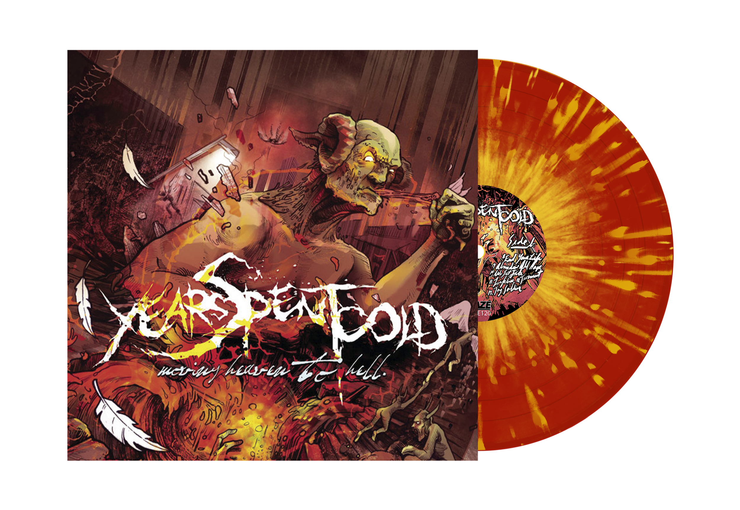 YEARS SPENT COLD 'MOVING HEAVEN TO HELL' LP (Red w/ Yellow Burst Vinyl