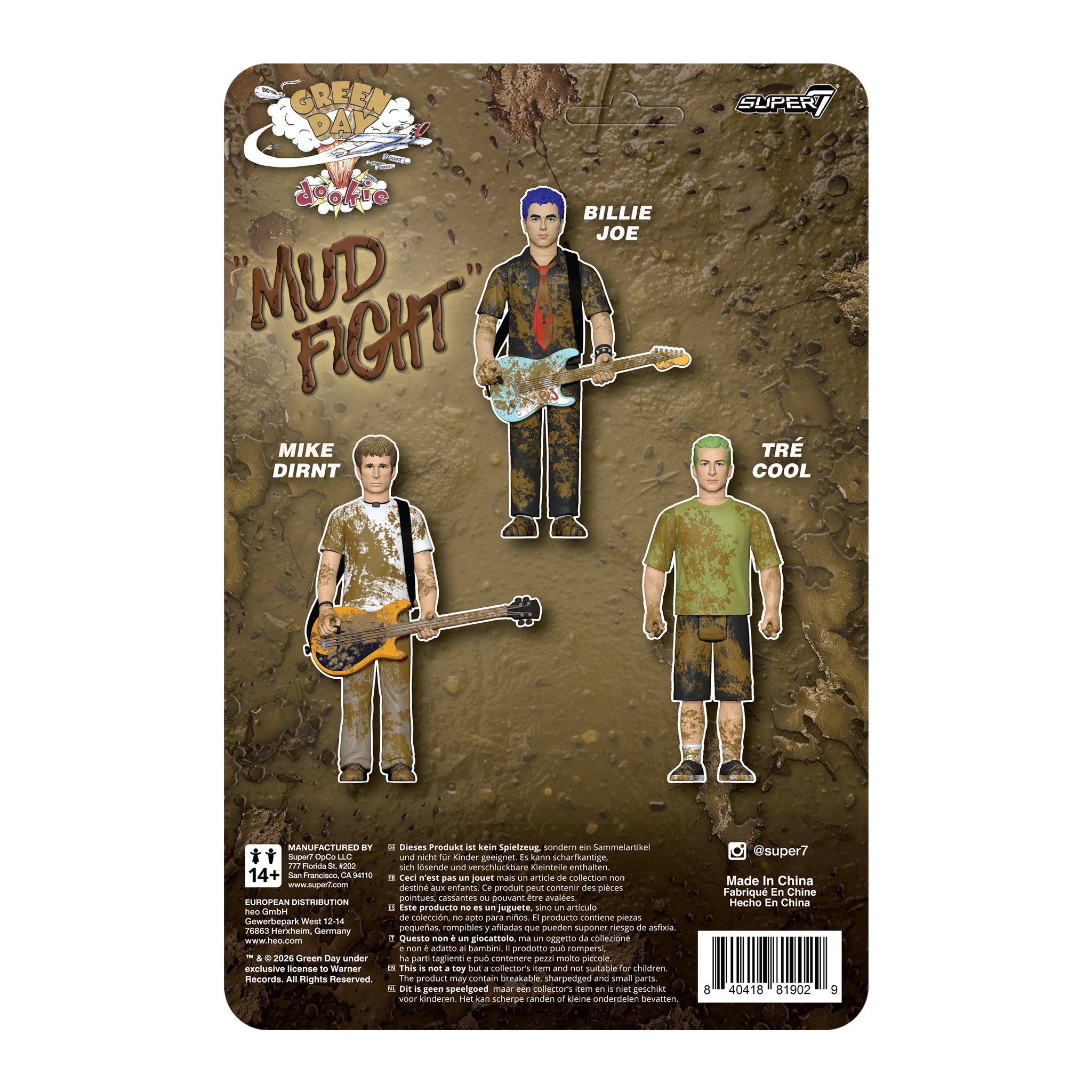 GREEN DAY 'MIKE DIRNT - MUD FIGHT' REACTION FIGURE (Wave 1)