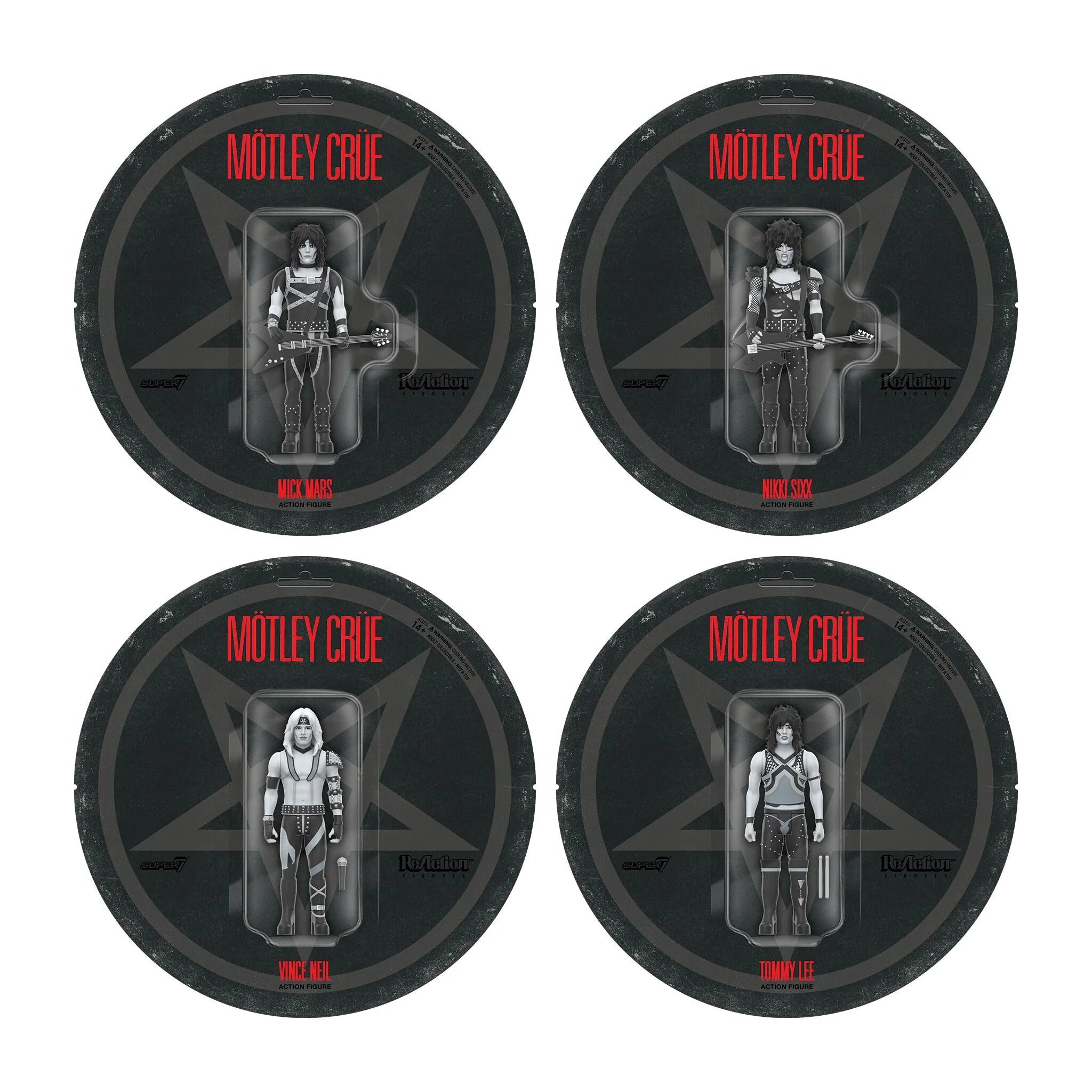 MOTLEY CRUE REACTION FIGURES WAVE 02 - SHOUT AT THE DEVIL - BLACK & WH MOTLEY CRUE REACTION FIGURES WAVE 02 - SHOUT AT THE DEVIL - BLACK & WH