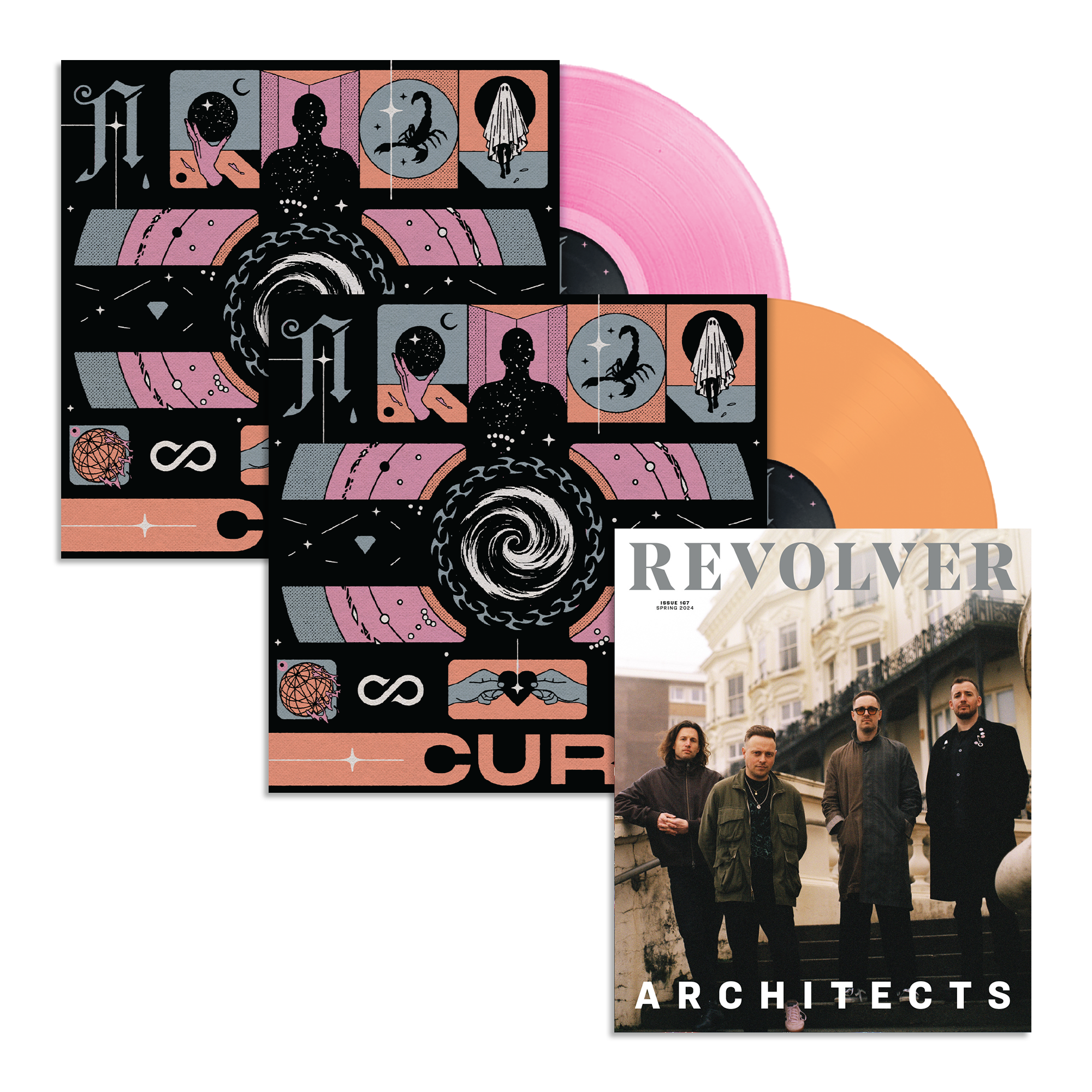 ARCHITECTS X REVOLVER BUNDLE - REVOLVER SPRING 2024 ISSUE W/ 'CURSE' 12" VINYL (Limited Edition – Only 500 Made - COLOR w/ Etched B-Side Vinyl)