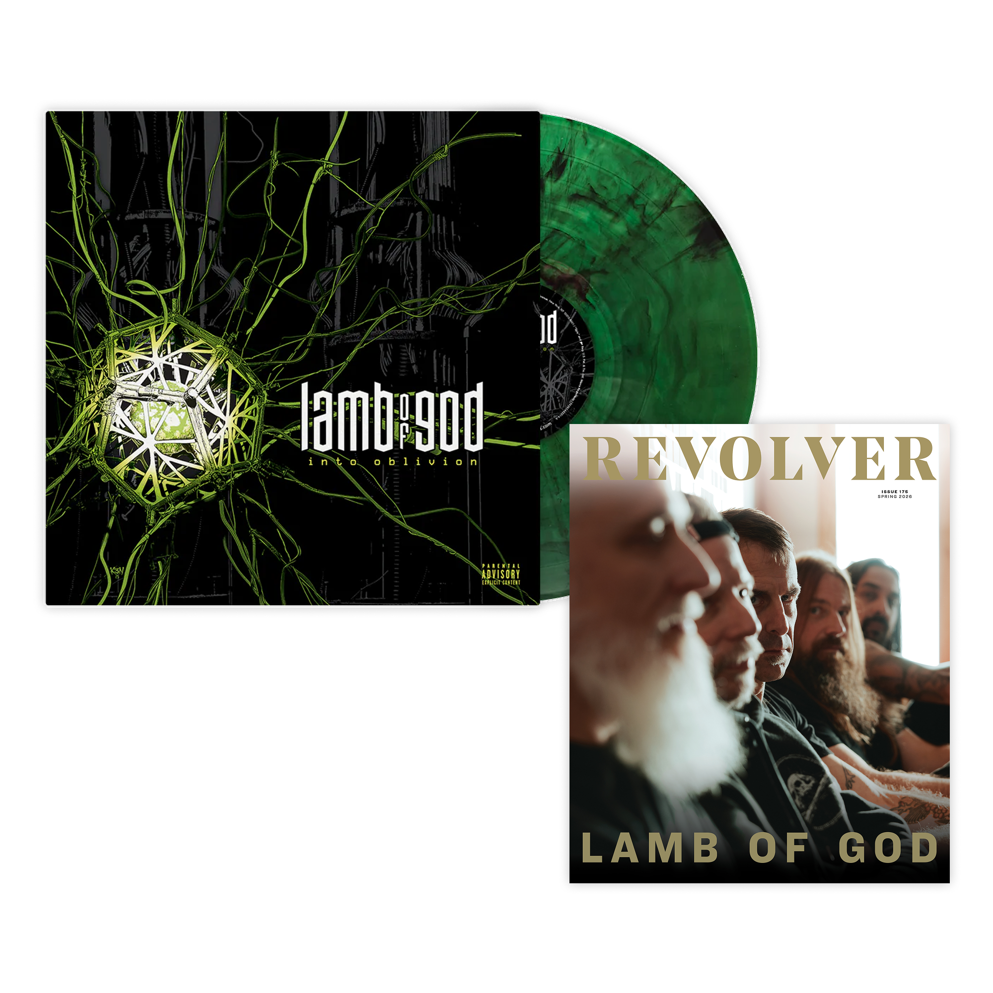 LAMB OF GOD 'INTO OBLIVION' LP (Exclusive – Green Smoke Vinyl) + REVOLVER SPRING 2026 ISSUE