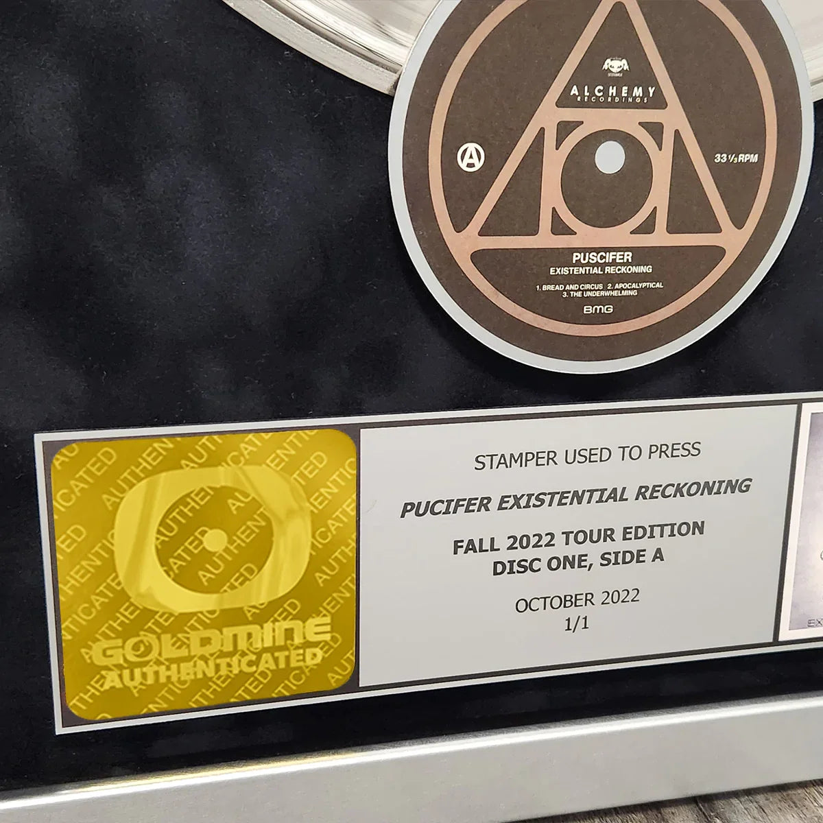 Framed Record Stamper- Puscifer Existential Reckoning Tour Edition Disc One, Side A