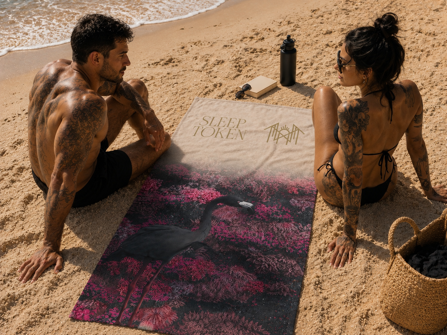 SLEEP TOKEN 'EVEN IN ARCADIA COVER' BEACH TOWEL (32"x 63")