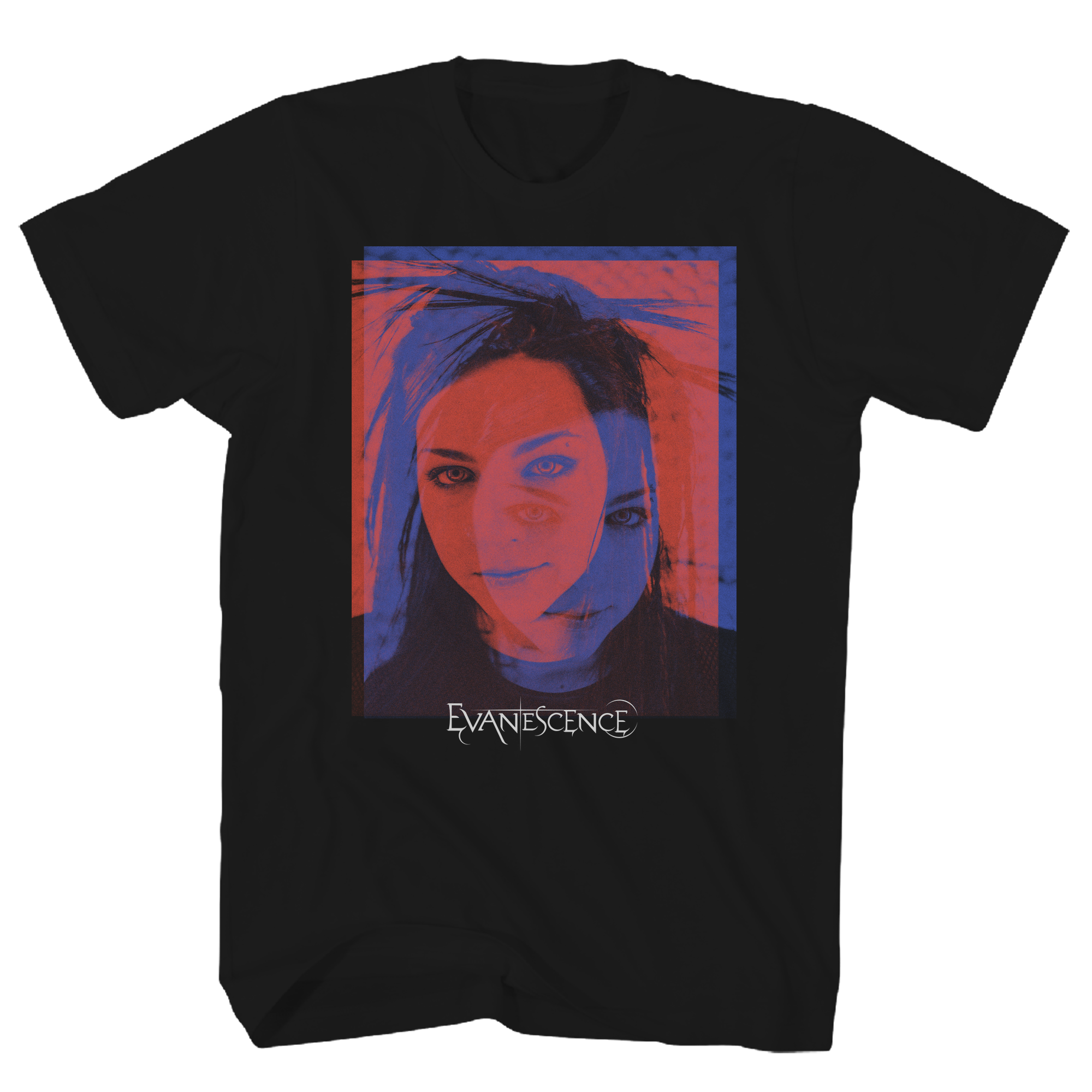 EVANESCENCE RED FACE PHOTO BLACK T-SHIRT EVANESCENCE RED FACE PHOTO BLACK T-SHIRT