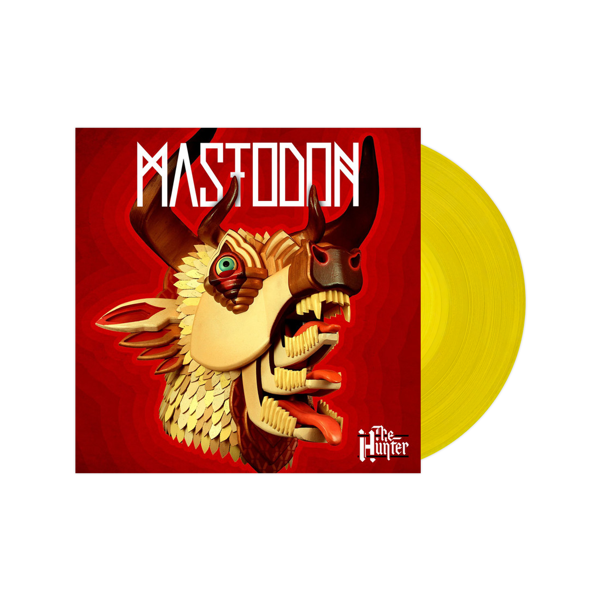 MASTODON ‘THE HUNTER’ LP (Exclusive – Yellow Vinyl) w/ SIGNED 12"x12" PAUL ROMANO PRINT
