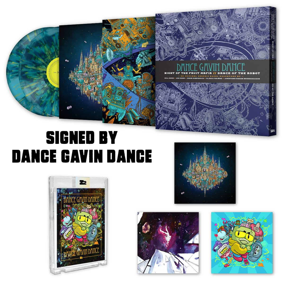 DANCE GAVIN DANCE: NIGHT OF THE FRUIT MAFIA//DANCE OF THE ROBOT GRAPHIC NOVEL - SIGNED PLATINUM EDITION