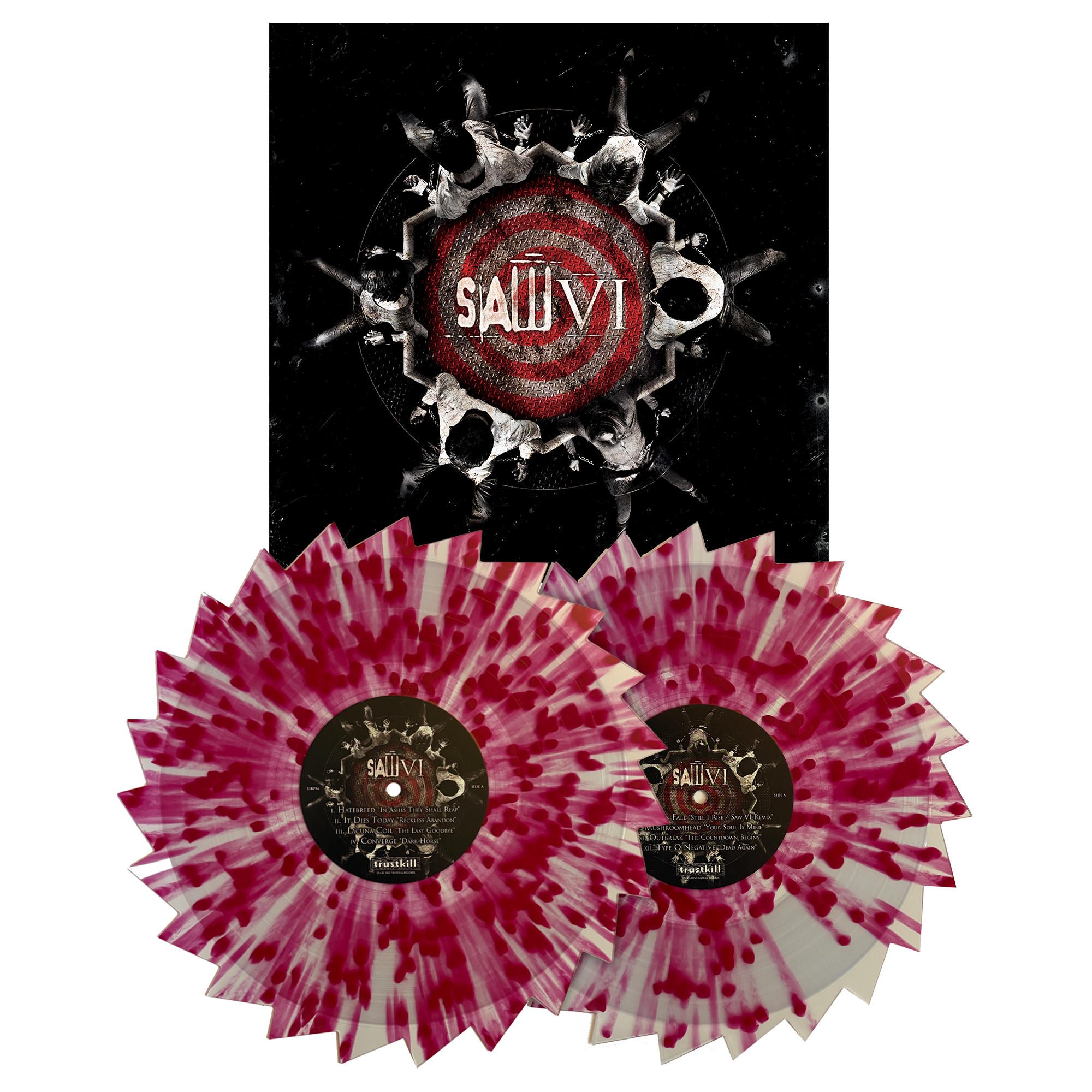 SAW VI SOUNDTRACK 2LP (Exclusive – Limited to 300, "Sawblade" Clear with Blood Red Splatter Vinyl)
