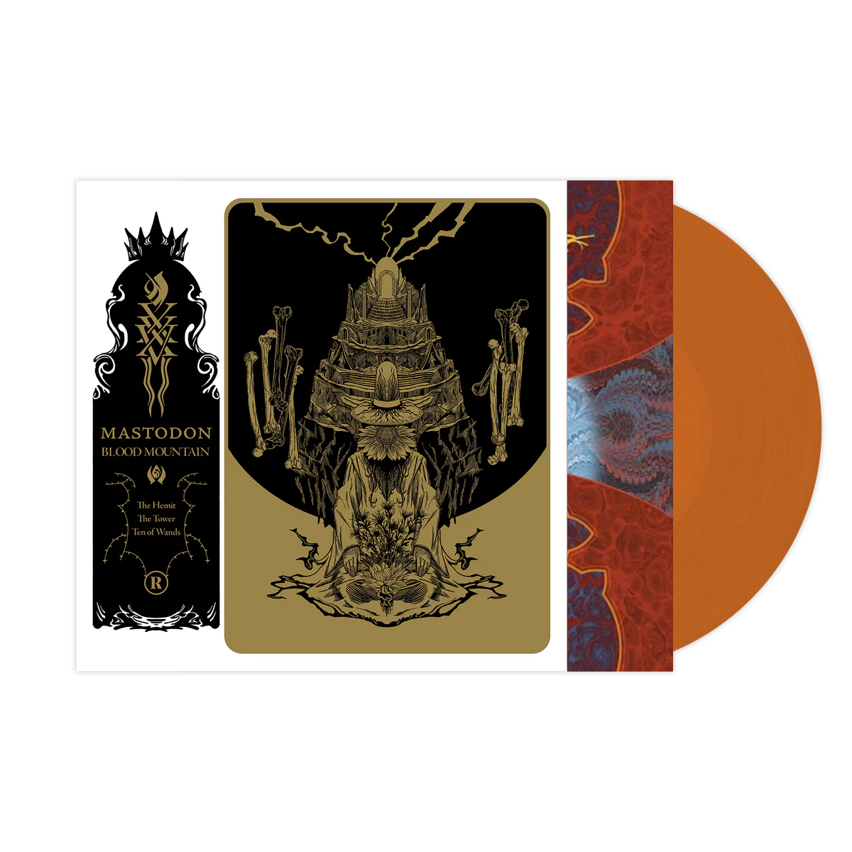 MASTODON ‘BLOOD MOUNTAIN’ LP (Exclusive – Orange Vinyl) w/ SIGNED 12"x12" PAUL ROMANO PRINT