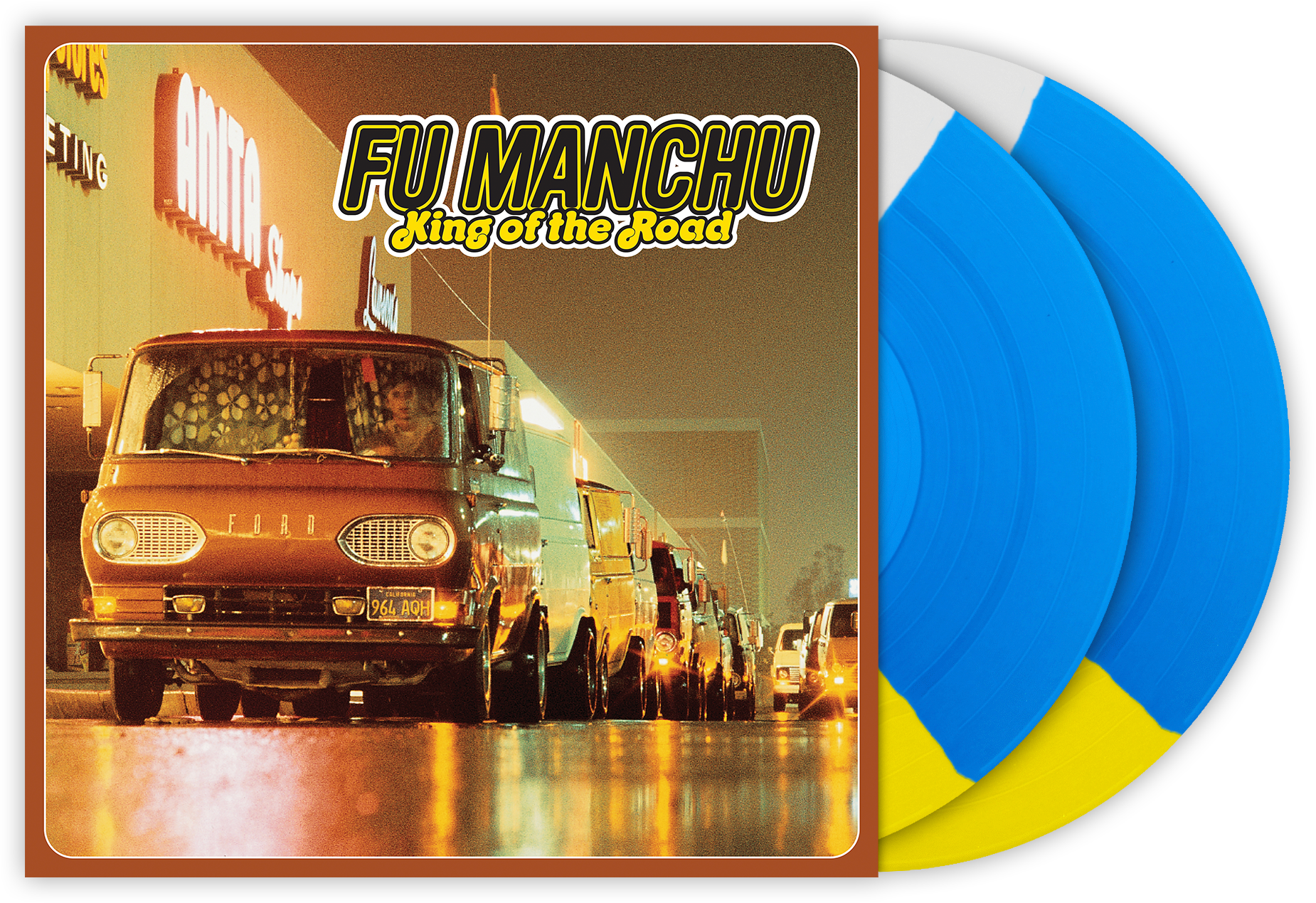 FU MANCHU ‘KING OF THE ROAD’ 2LP (Limited Edition — Only 250 Made, Tri-Color White/Yellow/Transparent Blue Vinyl)