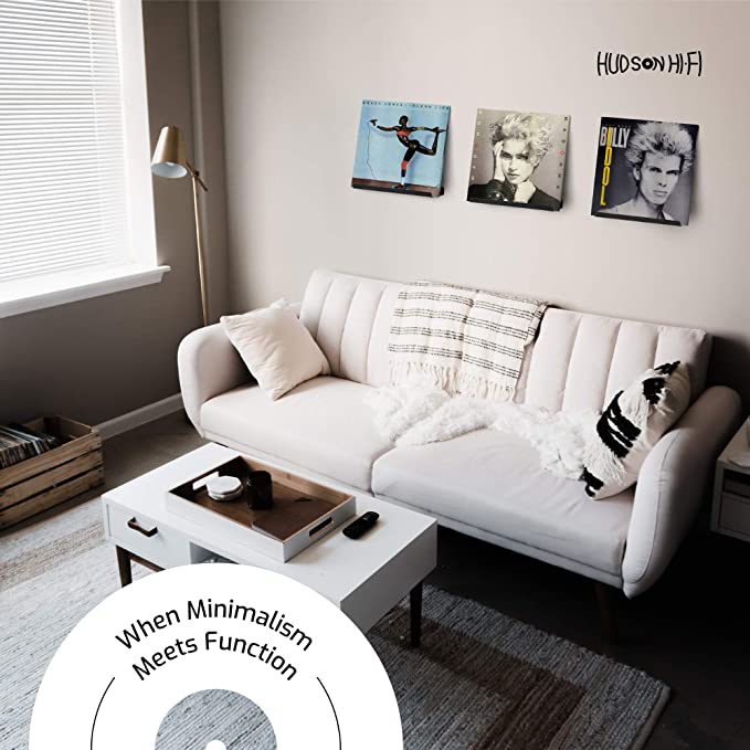 HUDSON HI-FI: LP VINYL RECORD WALL DISPLAY SHELF BLACK - 6 PACK