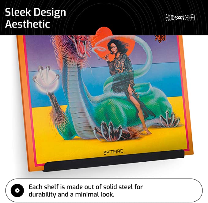 HUDSON HI-FI: LP VINYL RECORD WALL DISPLAY SHELF BLACK - 6 PACK