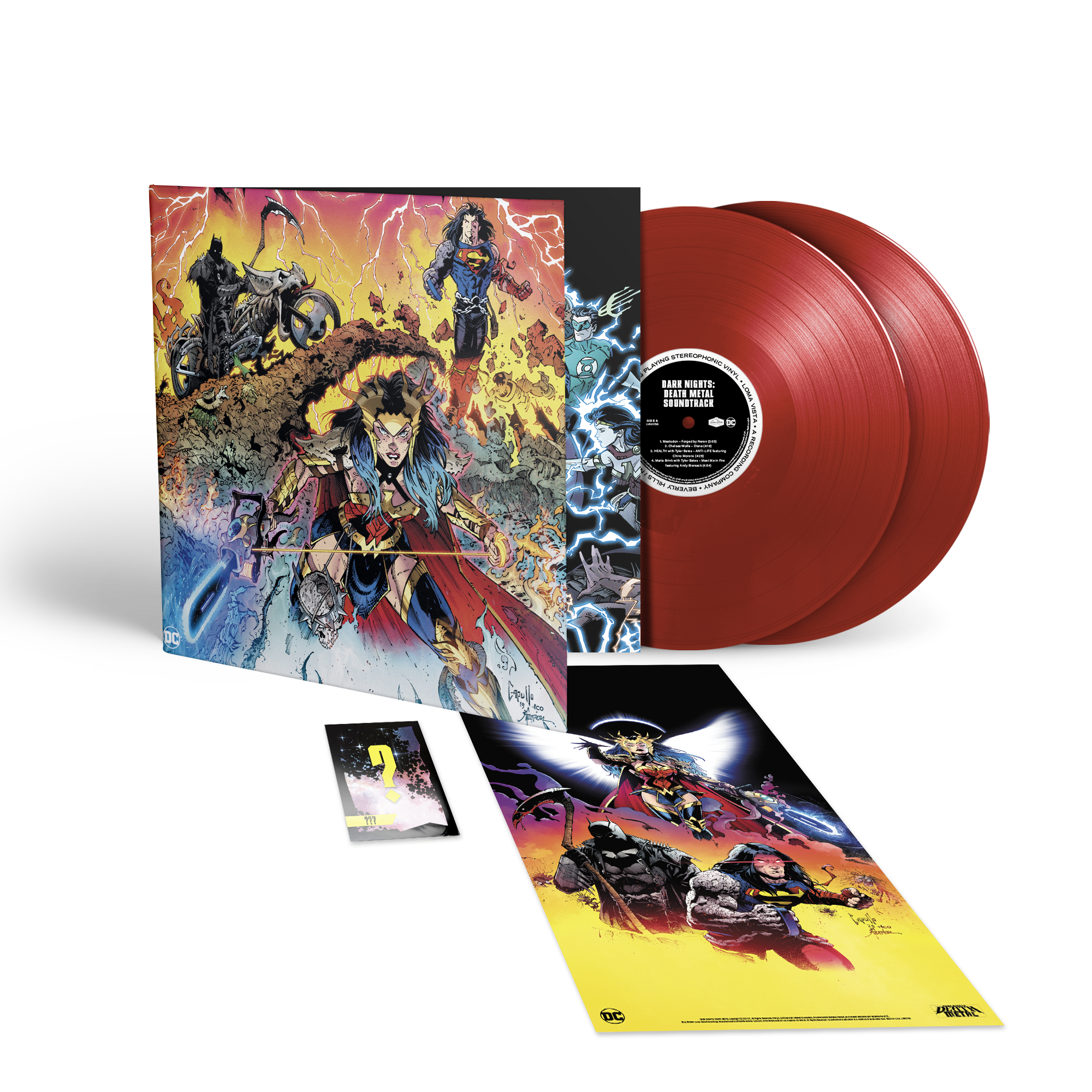 DC DARK NIGHTS: DEATH METAL SOUNTRACK 2LP BUNDLE (Red or Yellow Vinyl, Limited to 500 Each)