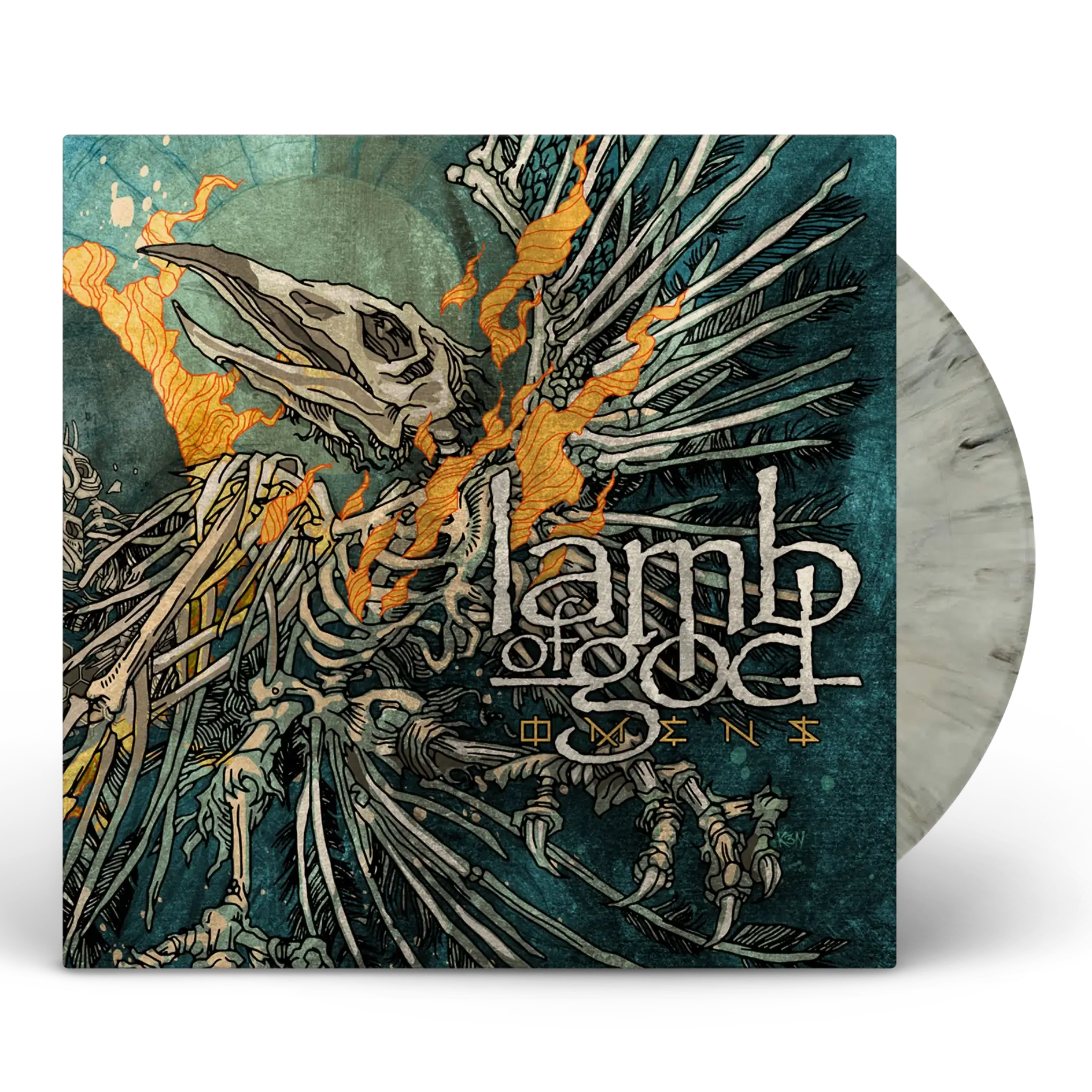 LAMB OF GOD 'OMENS' LIMITED-EDITION SILVER GRAY MARBLE LP + PICTURE DISC CD BUNDLE – ONLY 250 AVAILABLE