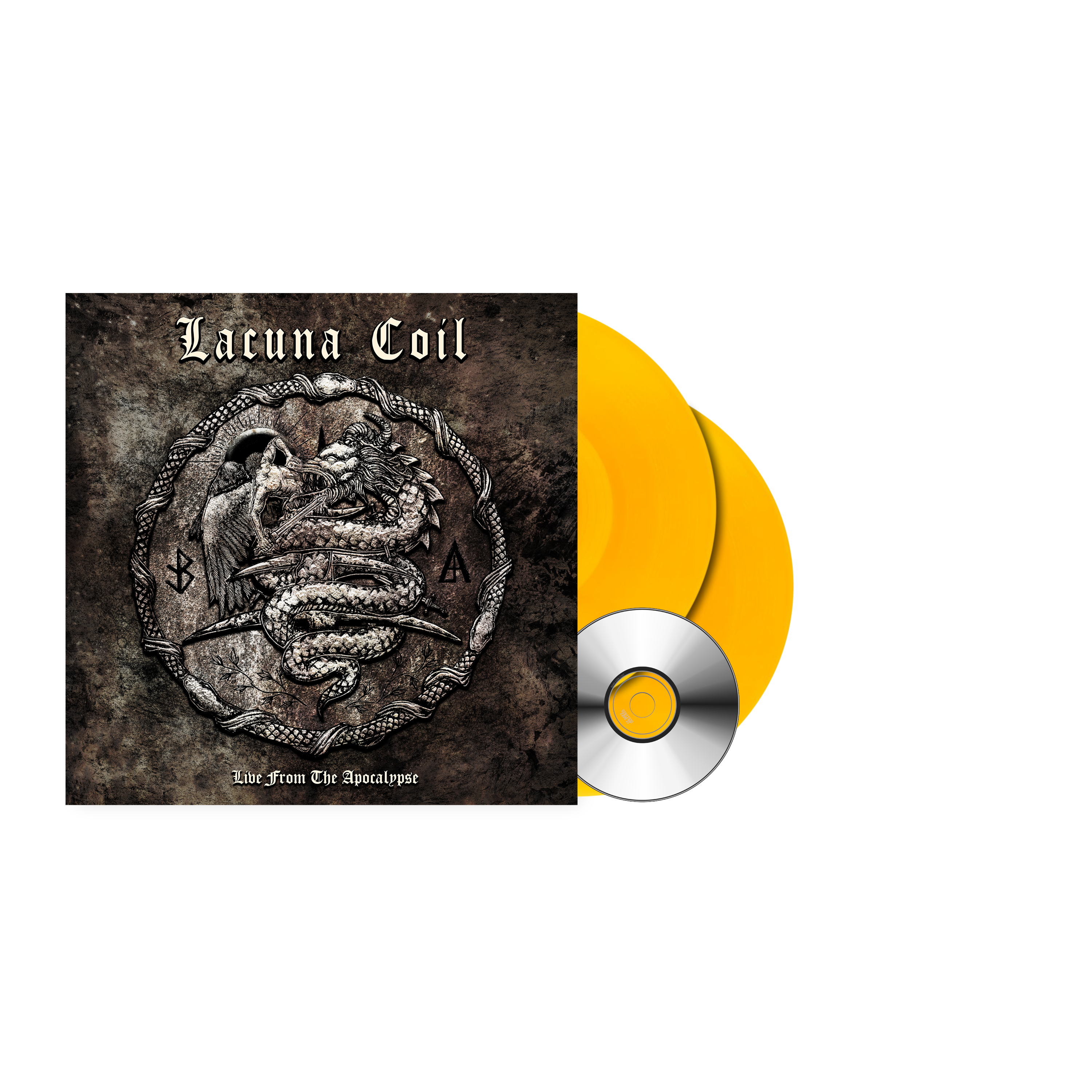 LACUNA COIL ‘LIVE FROM THE APOCALYPSE’ 2LP + DVD & BOOKLET — ONLY 300 MADE (Limited Edition Transparent Orange Vinyl)