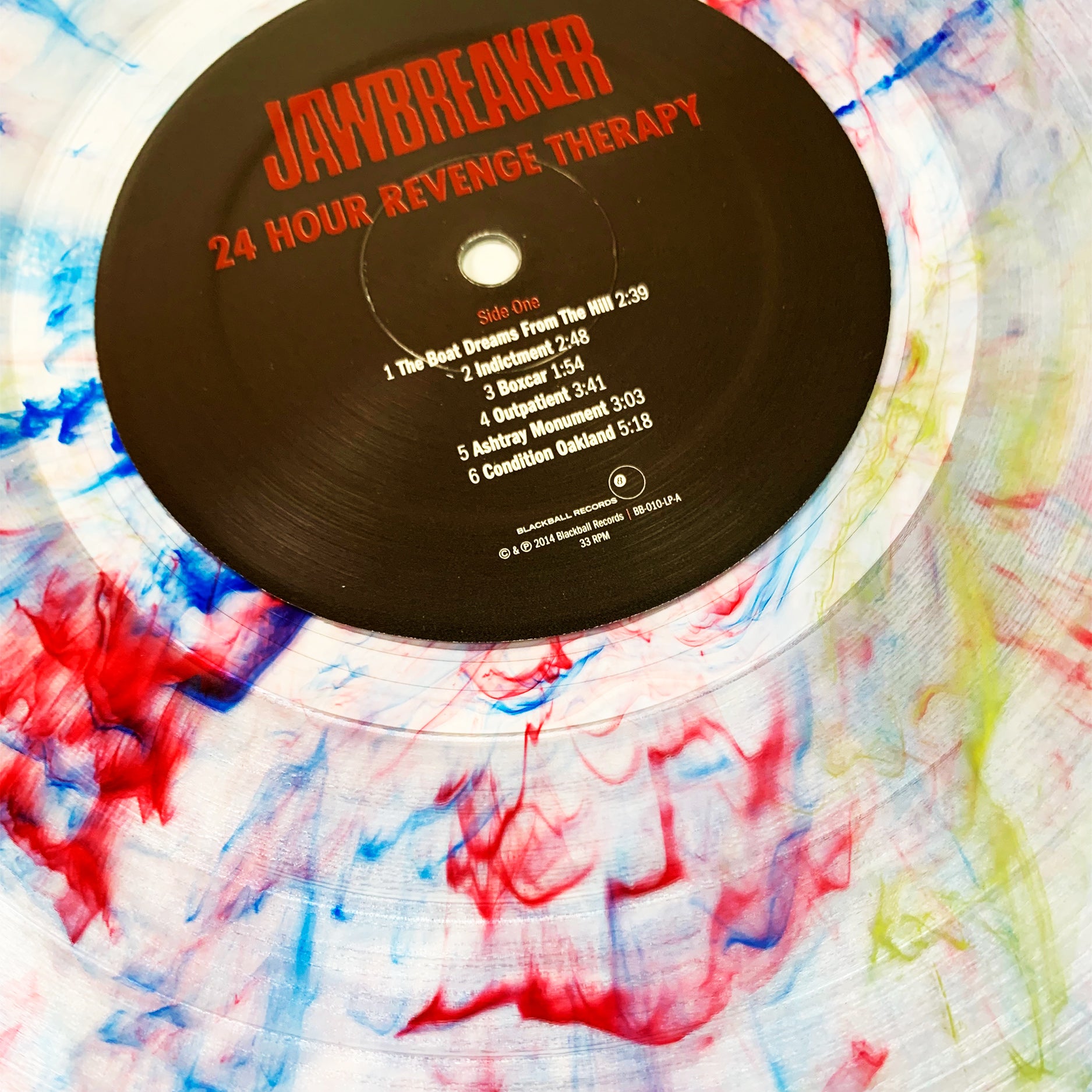 JAWBREAKER ‘24 HOUR REVENGE THERAPY’ LIMITED-EDITION CLEAR VINYL WITH YELLOW, BLUE & RED SWIRL LP – ONLY 500 MADE