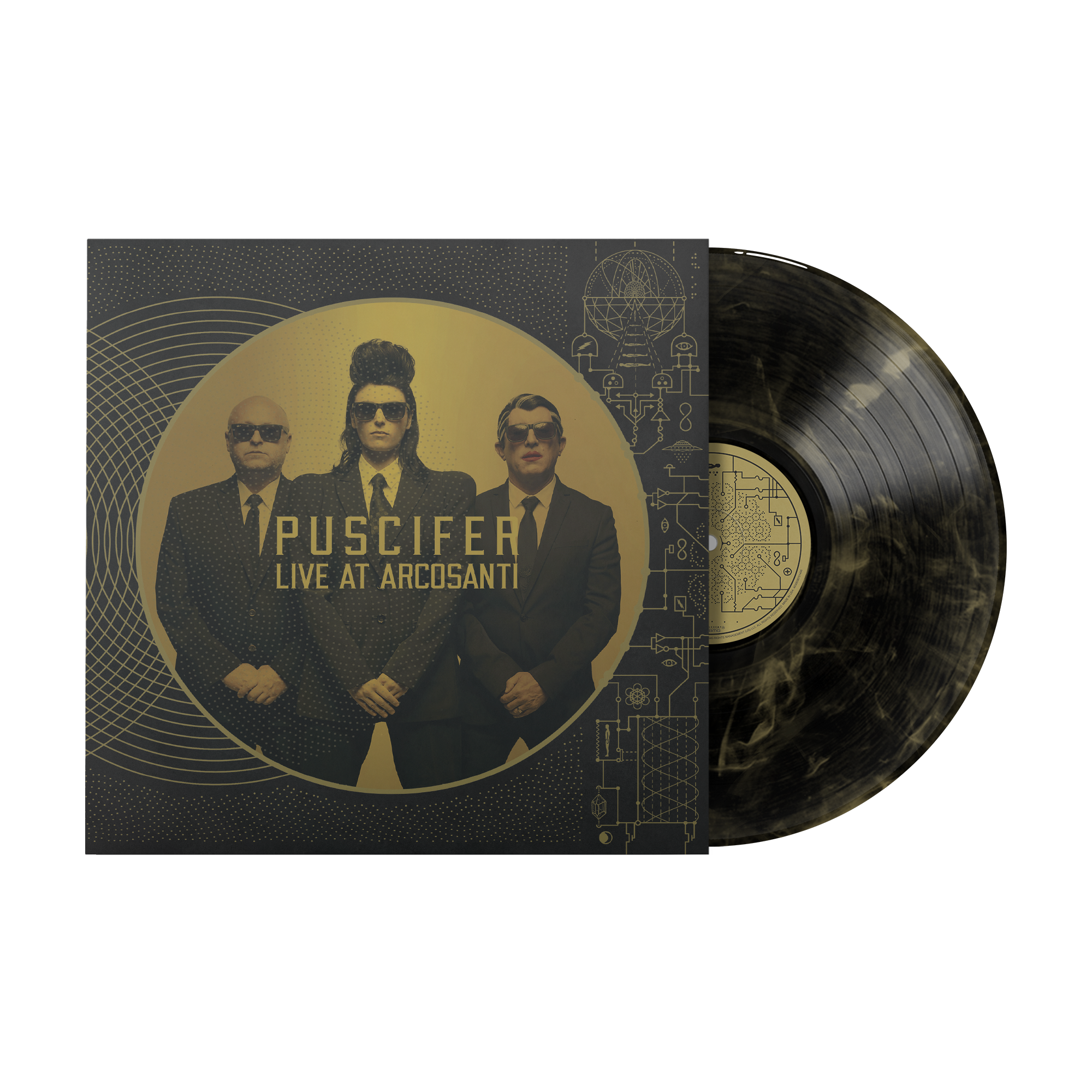 PUSCIFER ‘LIVE AT ARCOSANTI’ 2LP (Black & Gold Swirl Vinyl)