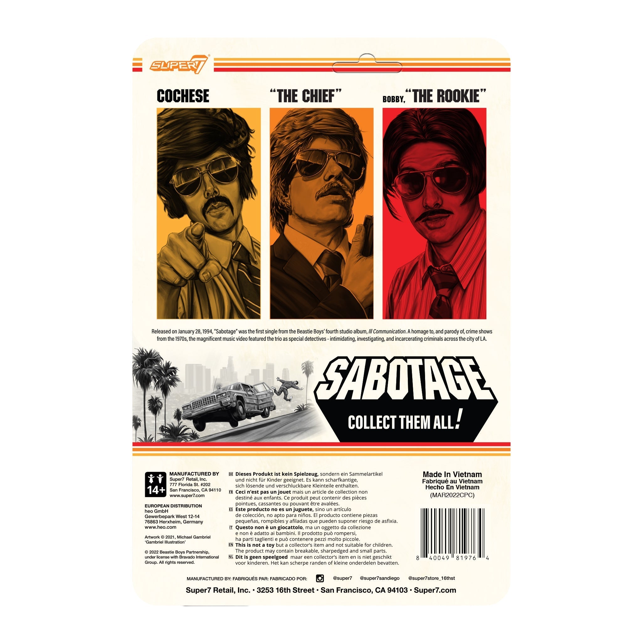 BEASTIE BOYS COCHESE (SABOTAGE) WAVE 1 REACTION ACTION FIGURE