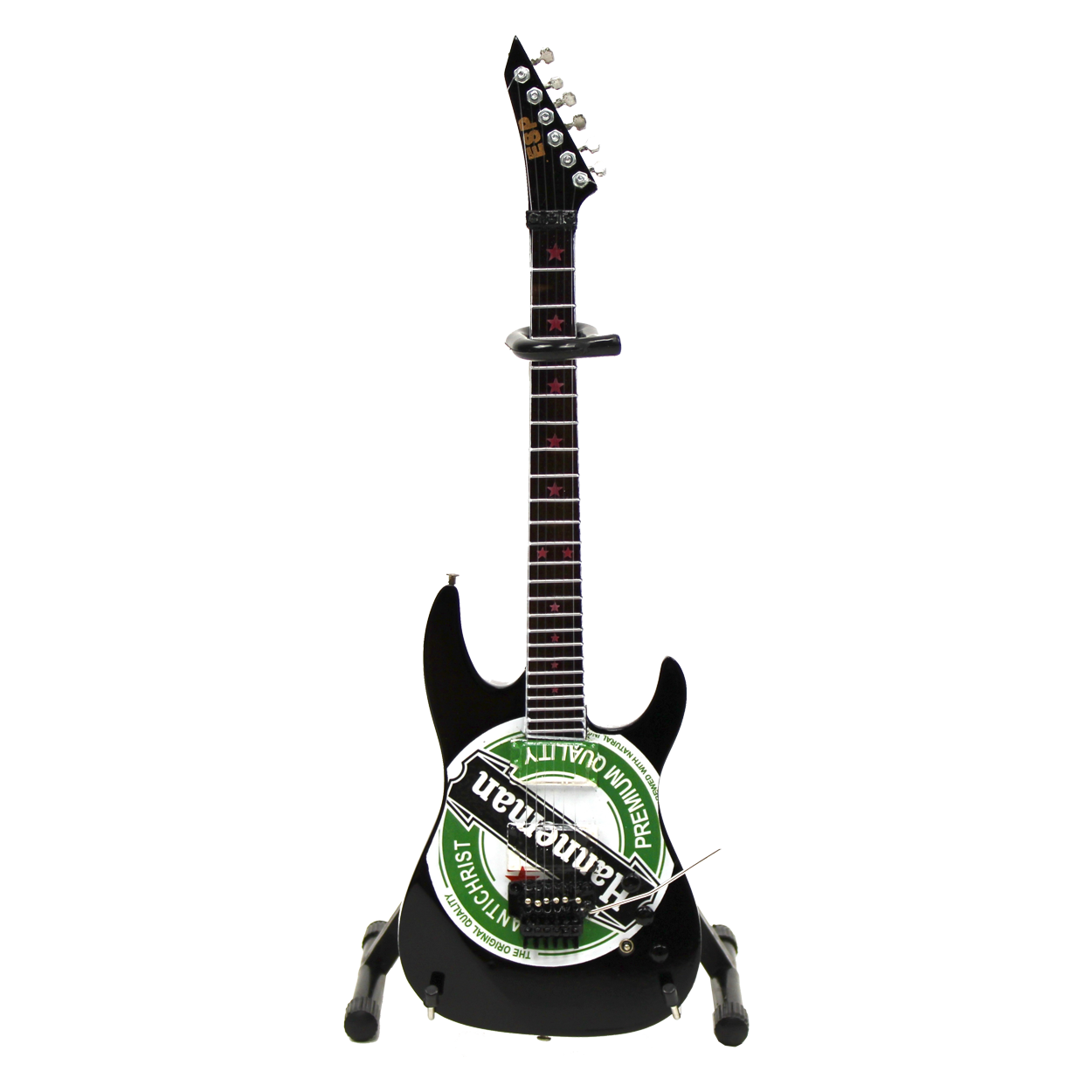 SLAYER - JEFF HANNEMAN - GREEN HEINEKEN LOGO MINI GUITAR