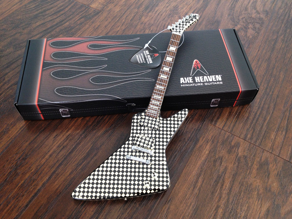 CHEAP TRICK RICK NIELSEN CHECKERED EXP MINI GUITAR