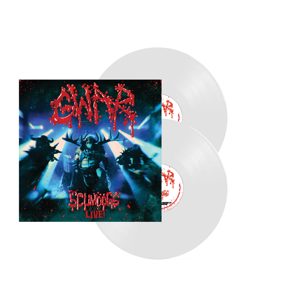 GWAR ‘XXX LIVE! THE SCUMDOGS OF THE UNIVERSE 30TH ANNIVERSARY REUNION' LIMITED EDITION WHITE 2LP — ONLY 350 MADE