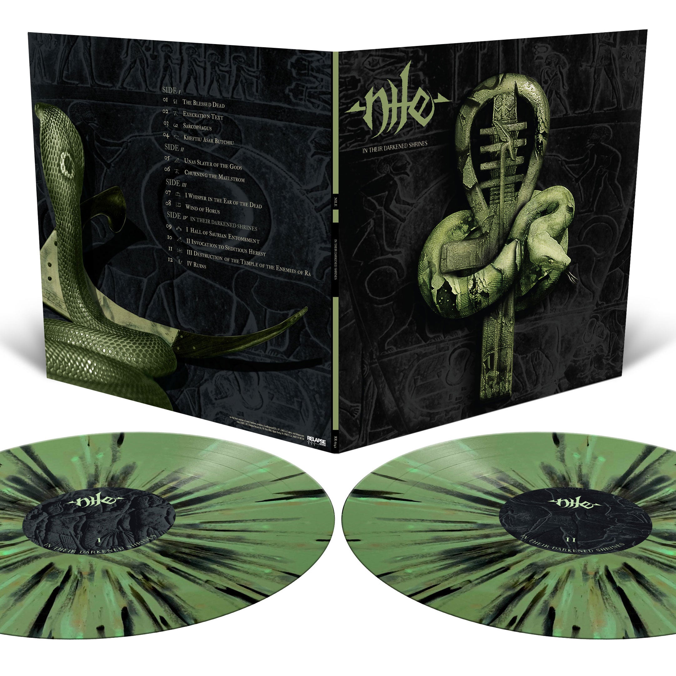 NILE 'IN THEIR DARKENED SHRINES' 2LP (Olive Garden w/Splatter Vinyl)