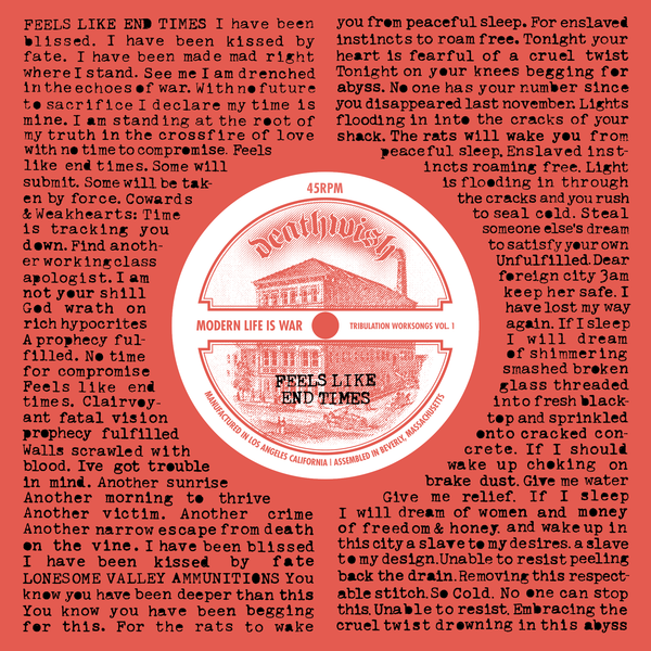 MODERN LIFE IS WAR 'TRIBULATION WORKSONGS VOL.1' 7"