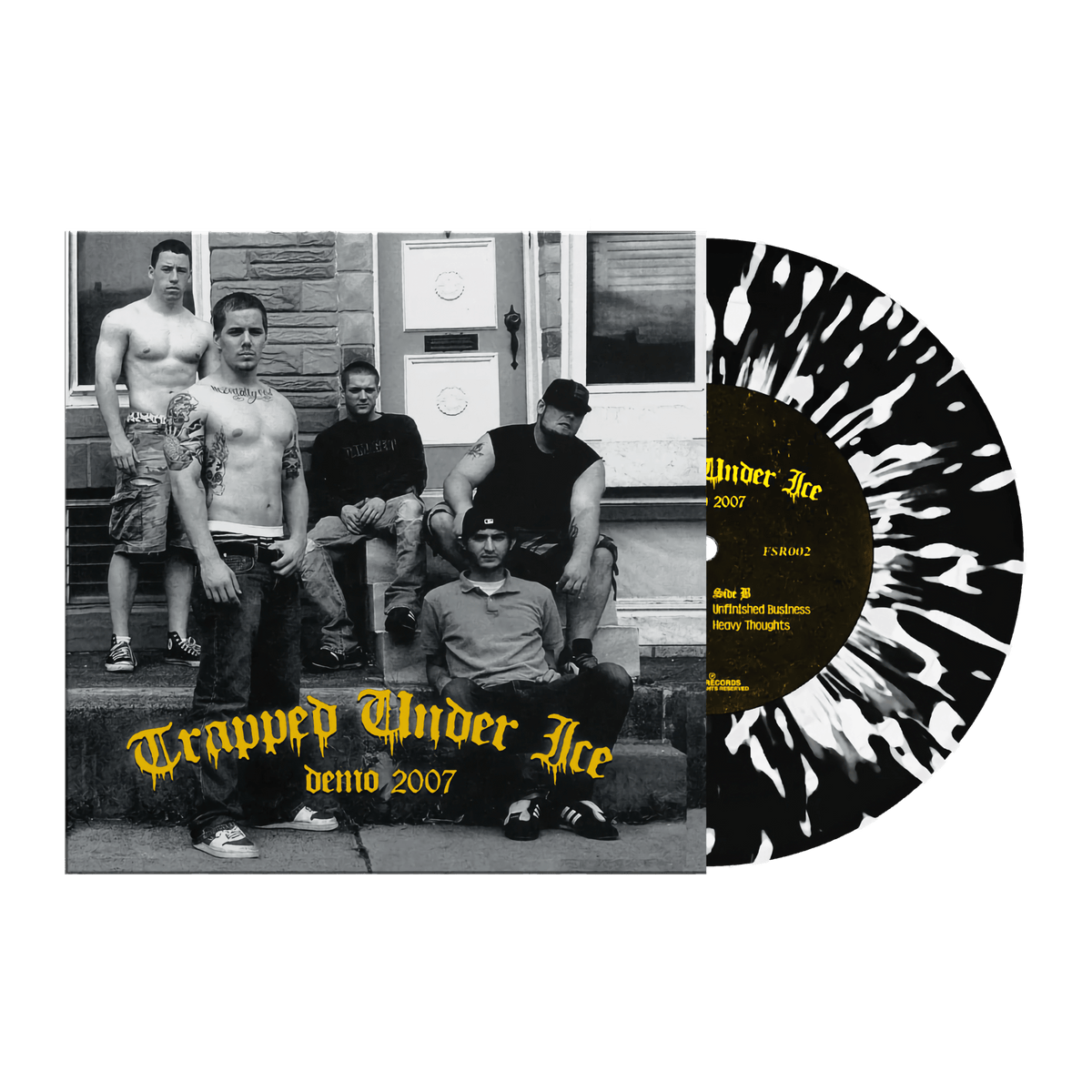 TRAPPED UNDER ICE 'DEMO 2007' 7" EP (Black & White Splatter Vinyl)