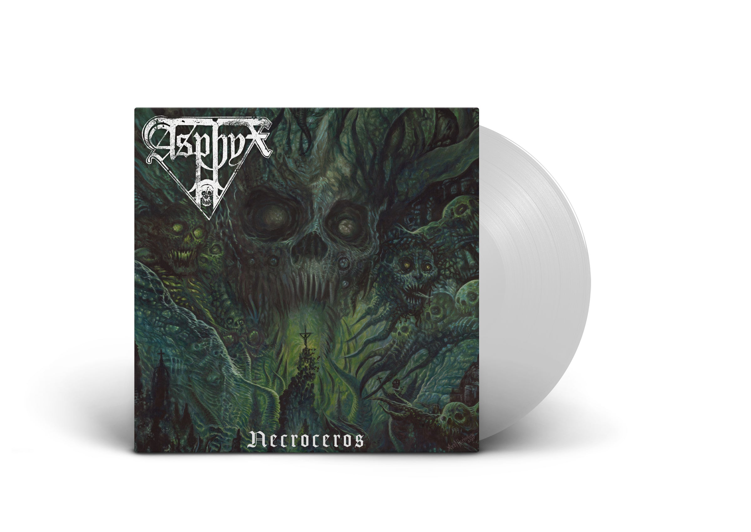 ASPHYX ‘NECROCEROS’ LP (Limited Edition — Only 200 Made, White Vinyl) I