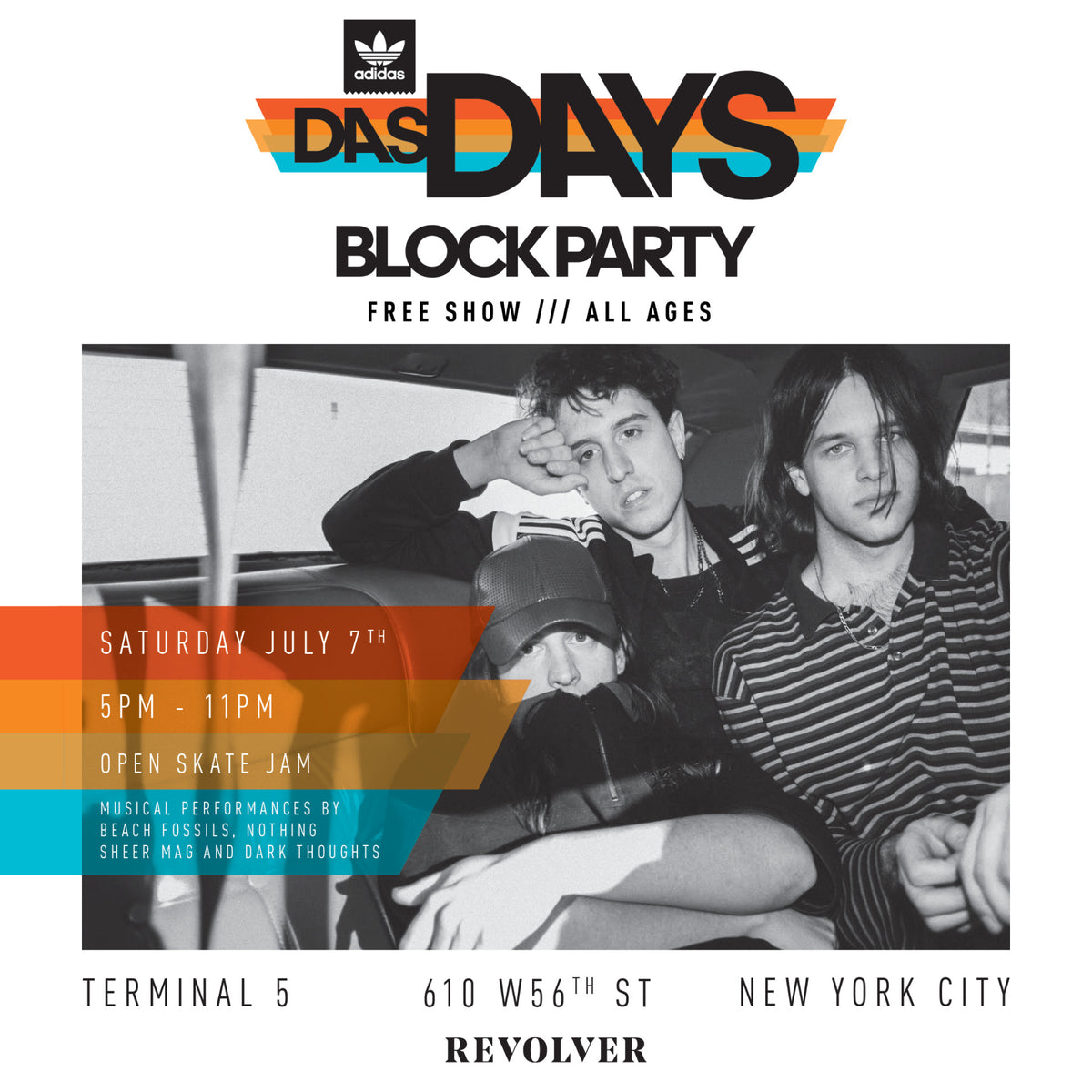 adidas X Revolver Present: Beach Fossils, Nothing, Sheer Mag, More Live in NYC
