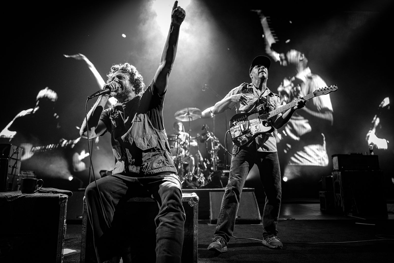 See Guy Fieri Rock out on Onstage Screen at Rage Against the Machine Show
