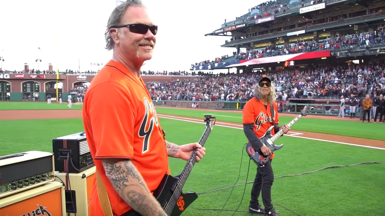 See James Hetfield, Kirk Hammett Play National Anthem at Giants’ “Metallica Night”