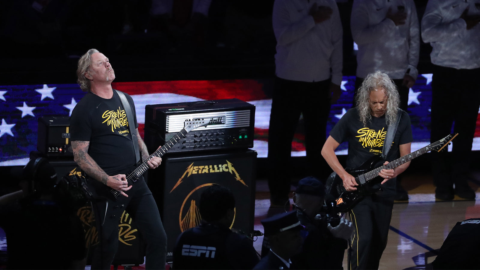 See Metallica’s James Hetfield, Kirk Hammett Shred National Anthem at NBA Finals