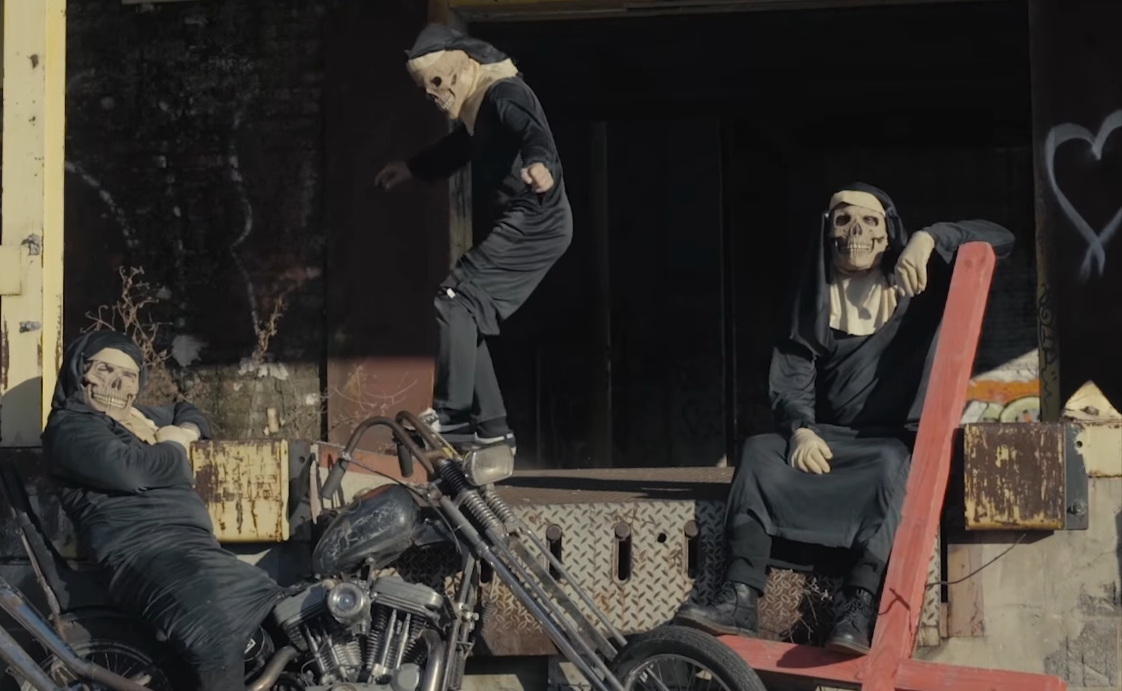 See Skeleton Nuns Skateboard, Ride Motorcycles in Crazy New Iron Reagan Video