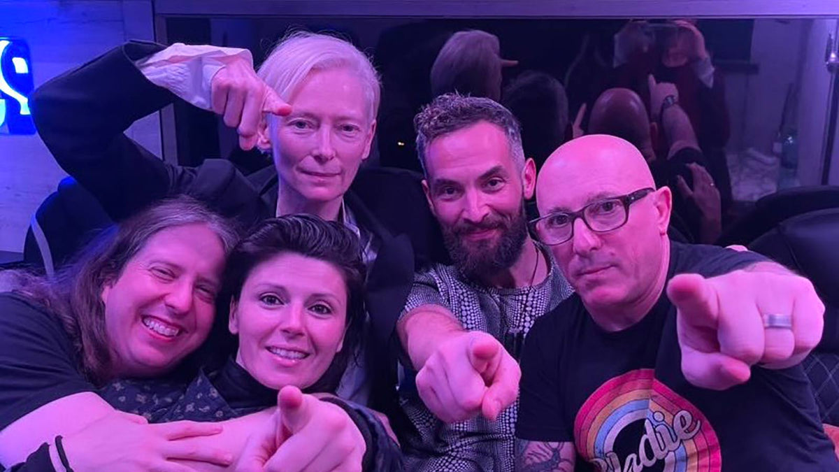 MAYNARD JAMES KEENAN hangs with TILDA SWINTON at PUSCIFER show
