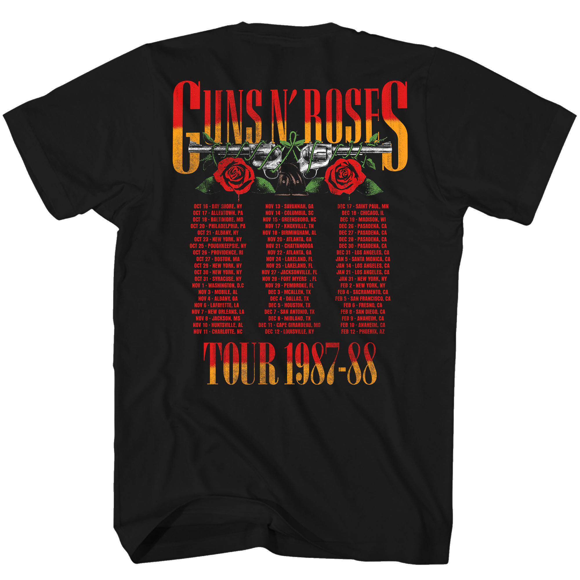 GUNS N ROSES 87-88 TOUR  F/B T-SHIRT