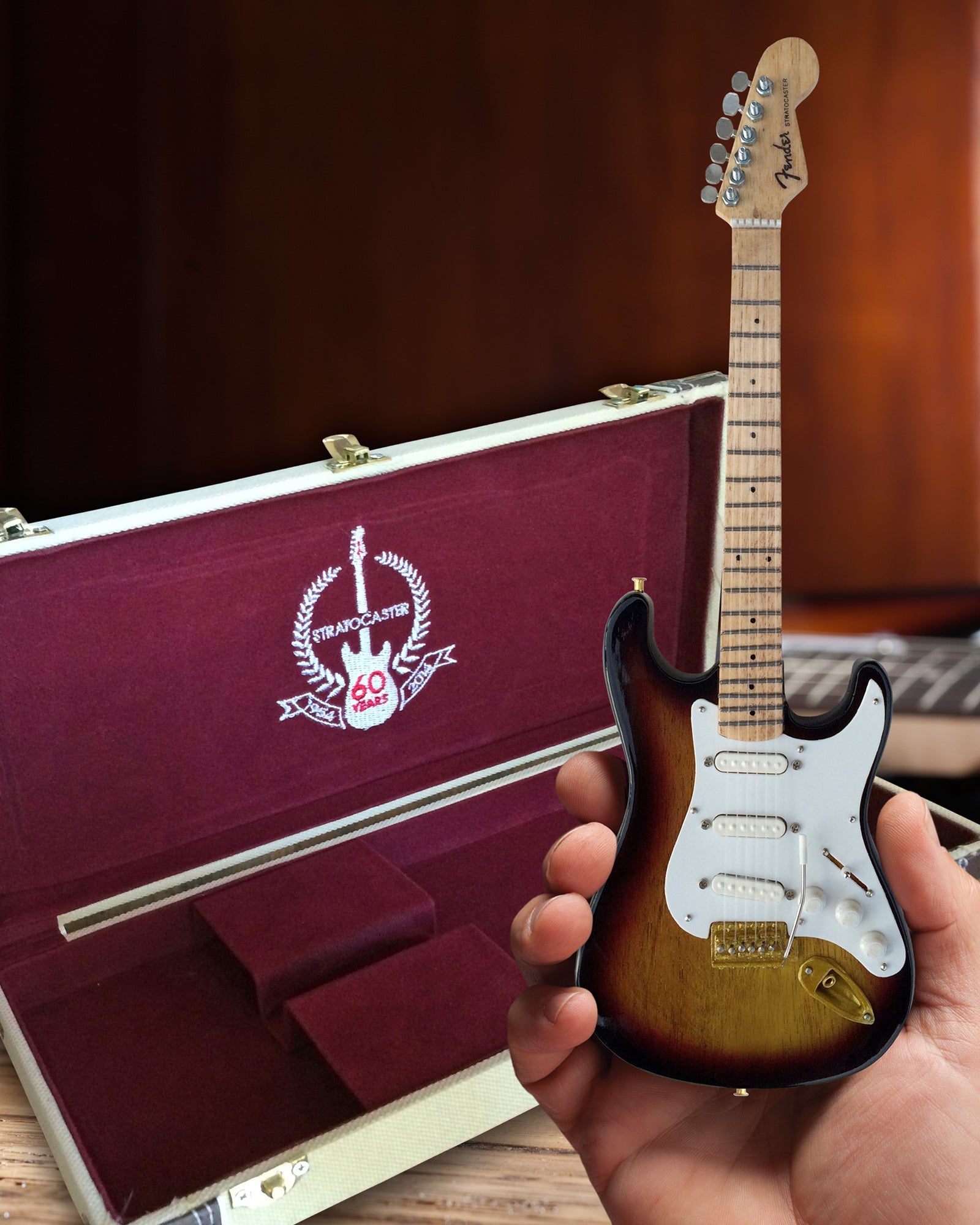 60TH ANNIVERSARY FENDER™ SUNBURST STRAT™ GUITAR & CASE SET COLLECTION
