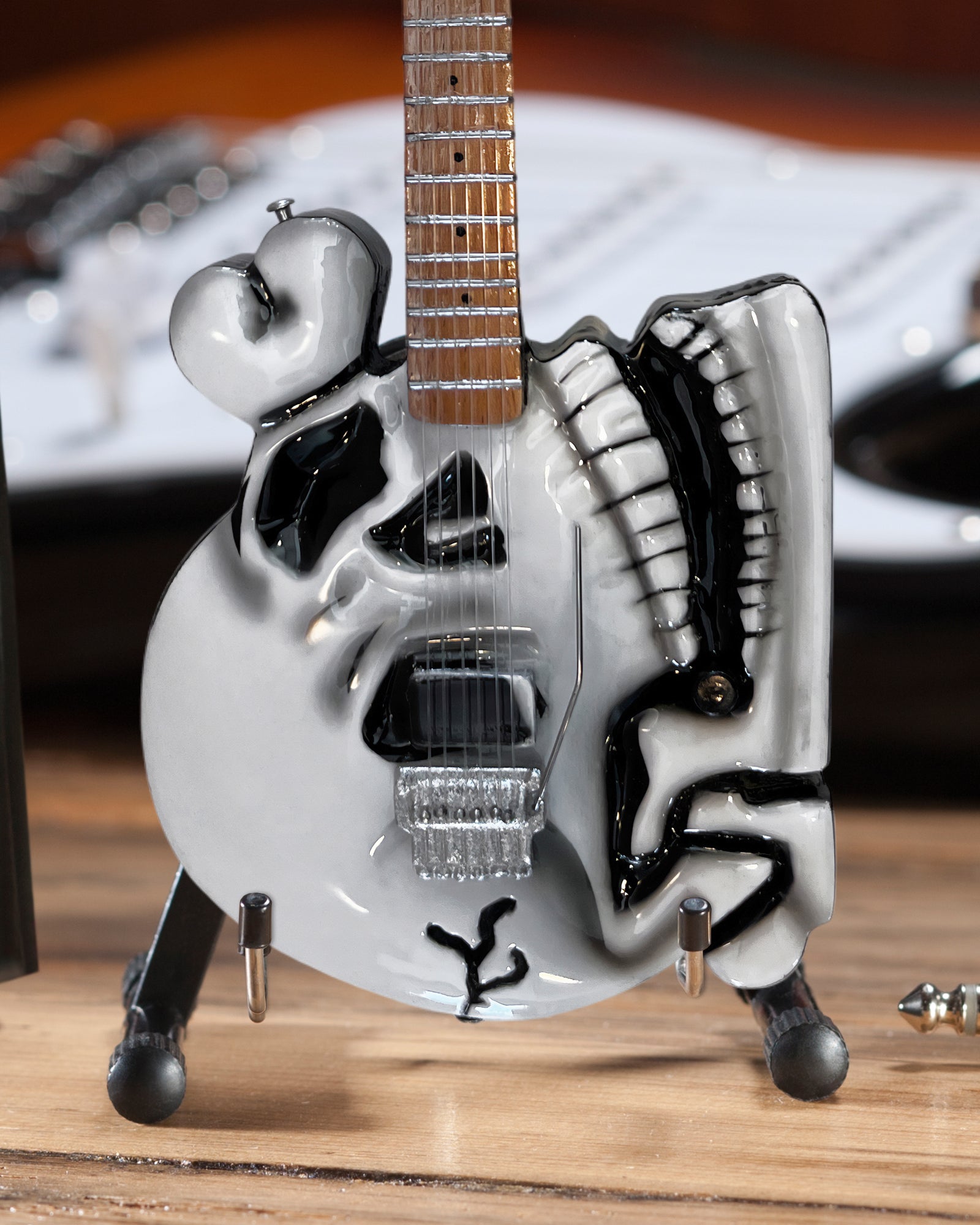 OFFICIAL B.C. RICH® CUSTOM SKULL MINIATURE GUITAR REPLICA - C.C. DEVIL
