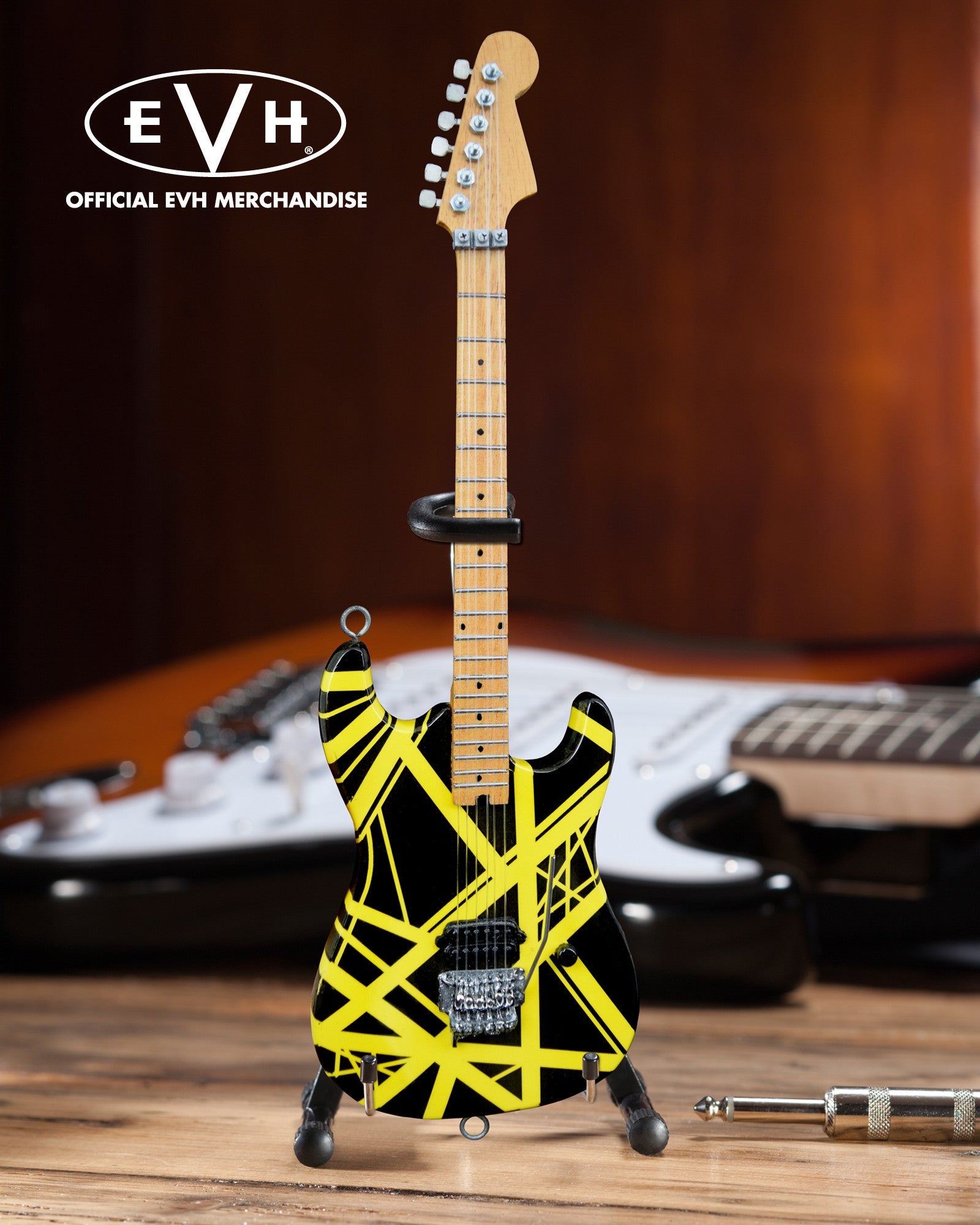 EVH BLACK & YELLOW VH2 "BUMBLEBEE" EDDIE VAN HALEN MINI GUITAR REPLICA COLLECTIBLE - OFFICIALLY LICENSED
