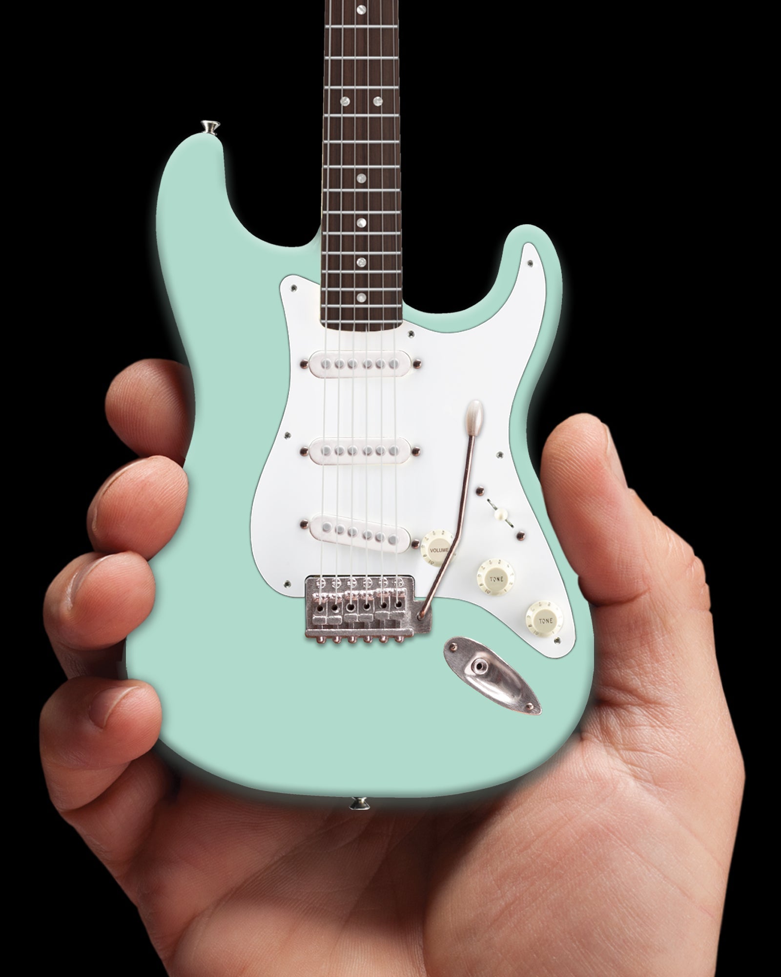 SURF GREEN FENDER™ STRAT™ MINIATURE GUITAR REPLICA -OFFICIALLY LICENSED