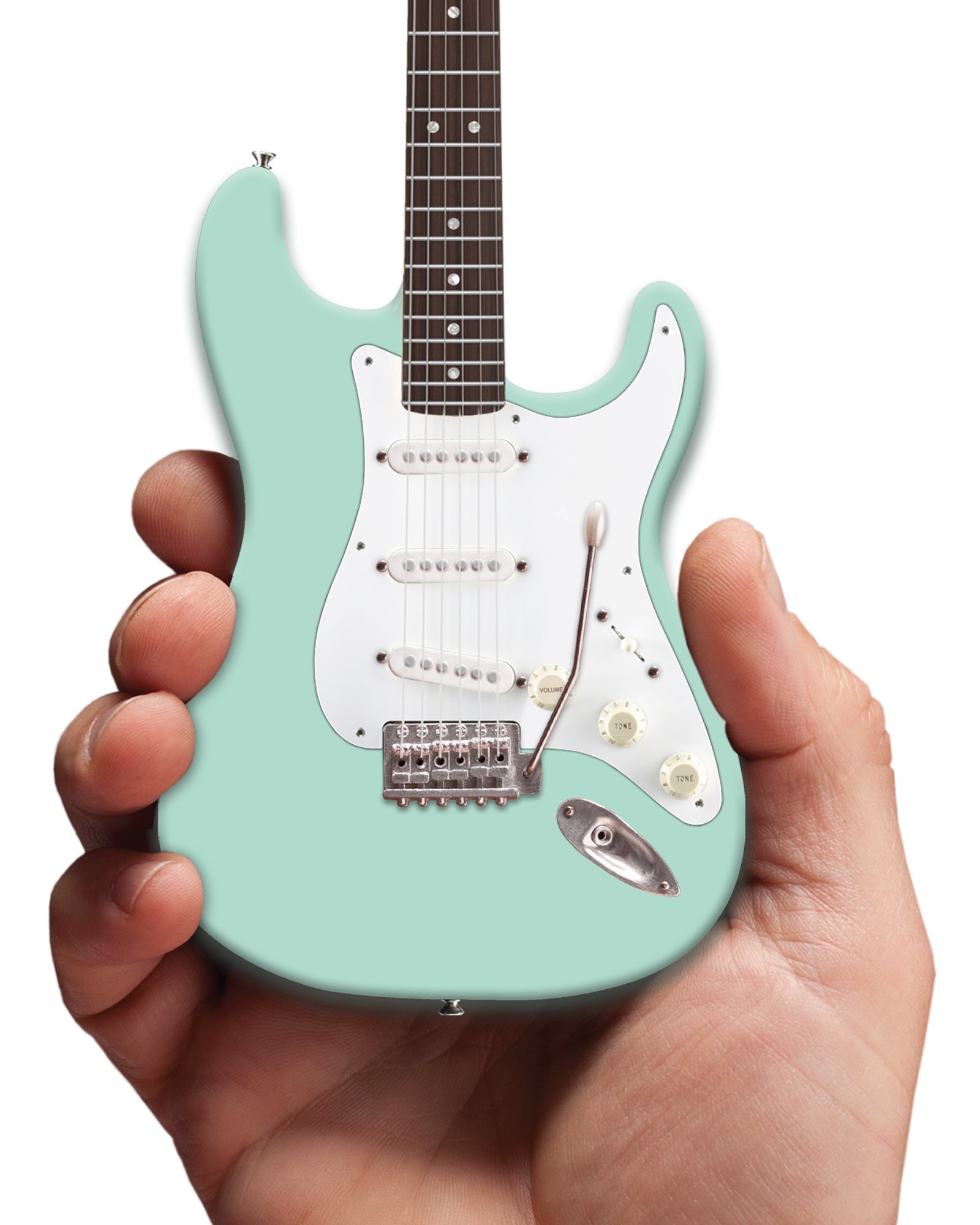 SURF GREEN FENDER™ STRAT™ MINIATURE GUITAR REPLICA -OFFICIALLY LICENSED
